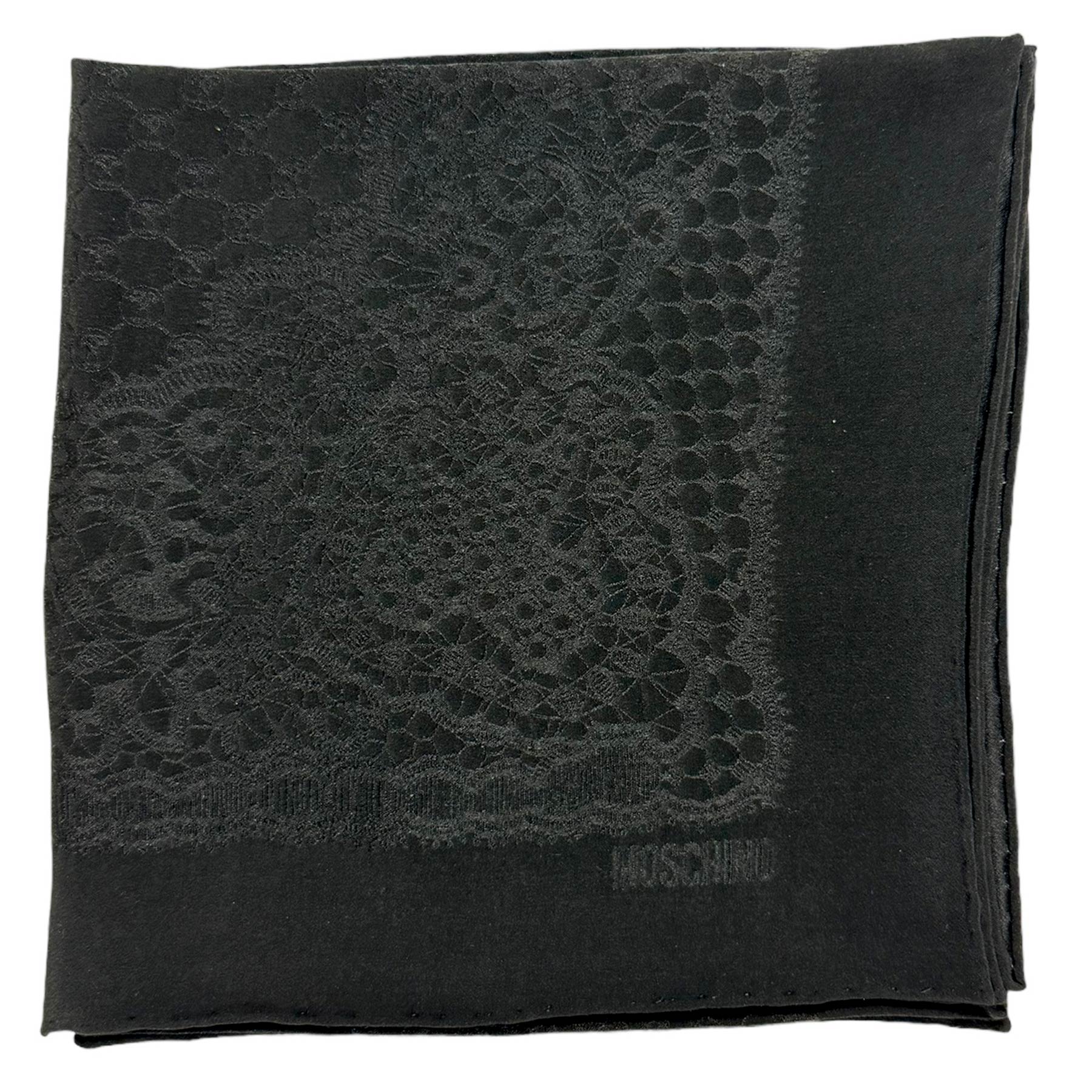 Moschino Scarf Black Pattern - Square Silk Foulard