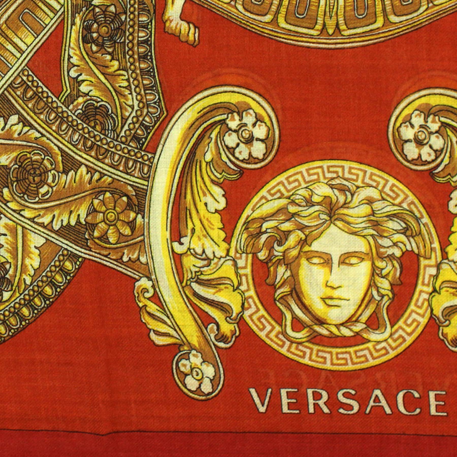 Versace Scarf Orange Gold 