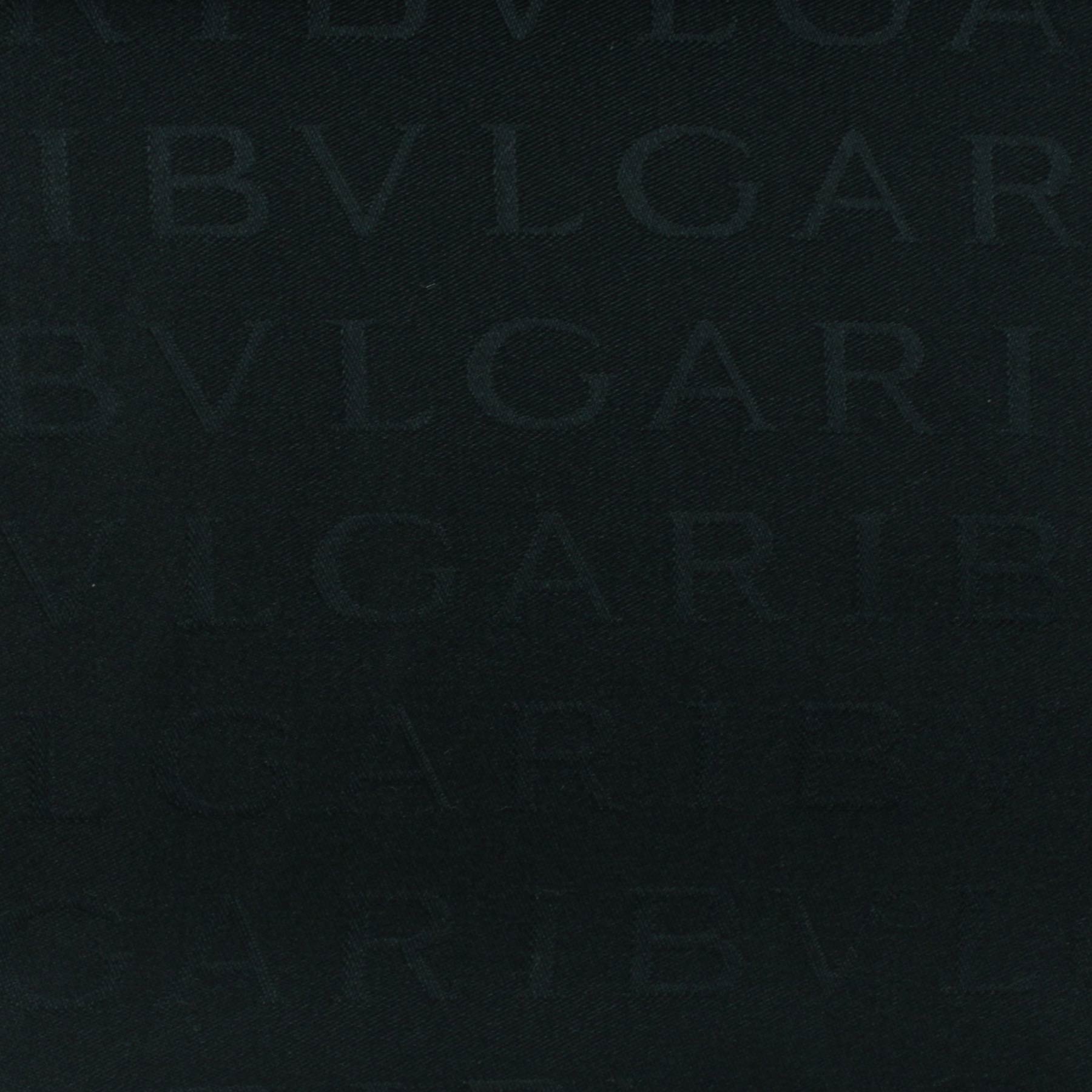 Bvlgari Silk Scarf Black Logomania - Twill Silk Shawl