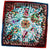 Christian Lacroix Scarf Red Blue Green Ornamental - Large 36 Inch Square Twill Silk Scarf