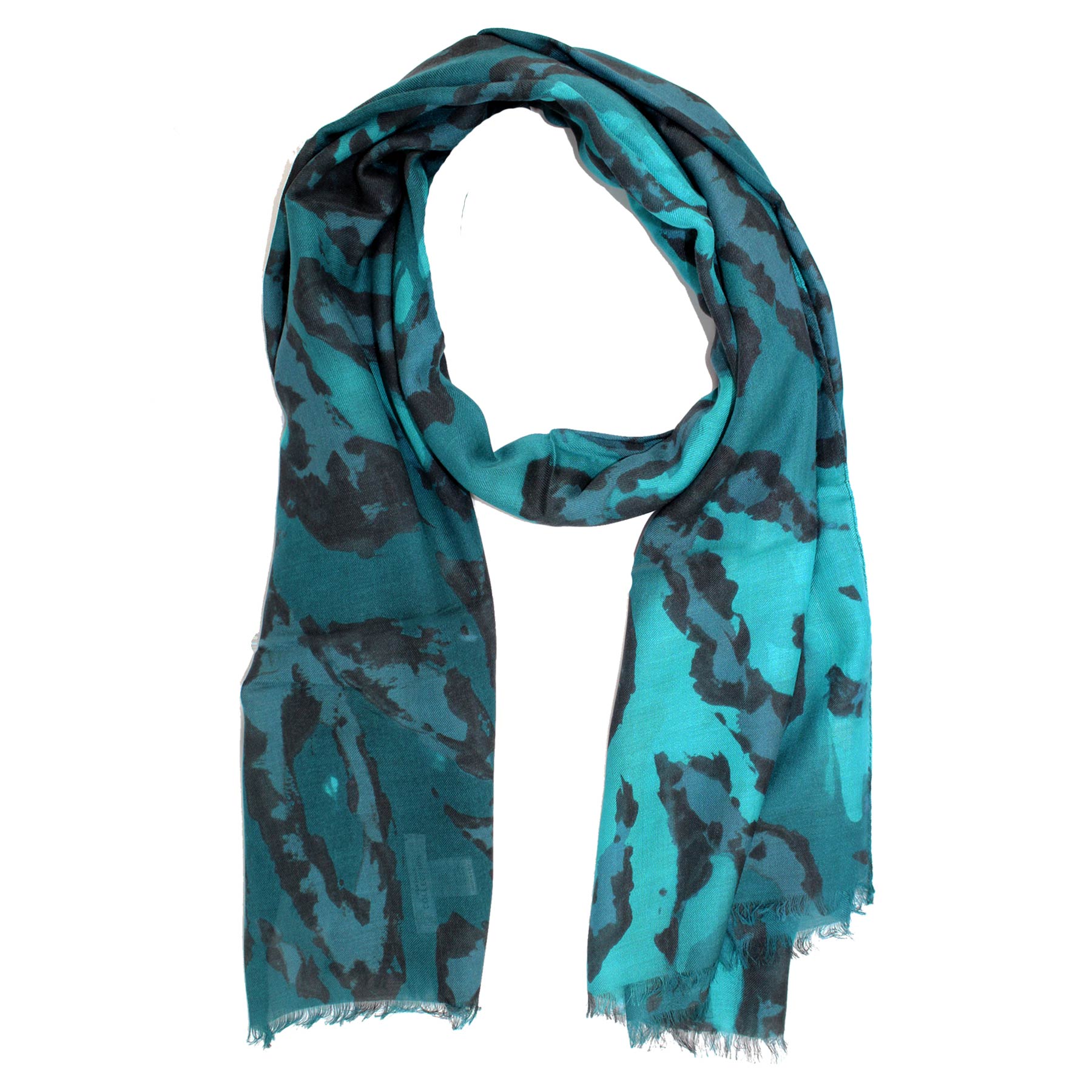 Versace Scarf New Turquoise Black 