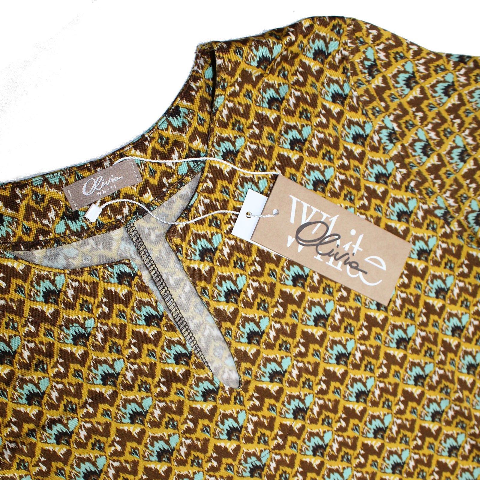 Olivia Kaftan Olive Pattern Women Beachwear Hand Made In Italy 