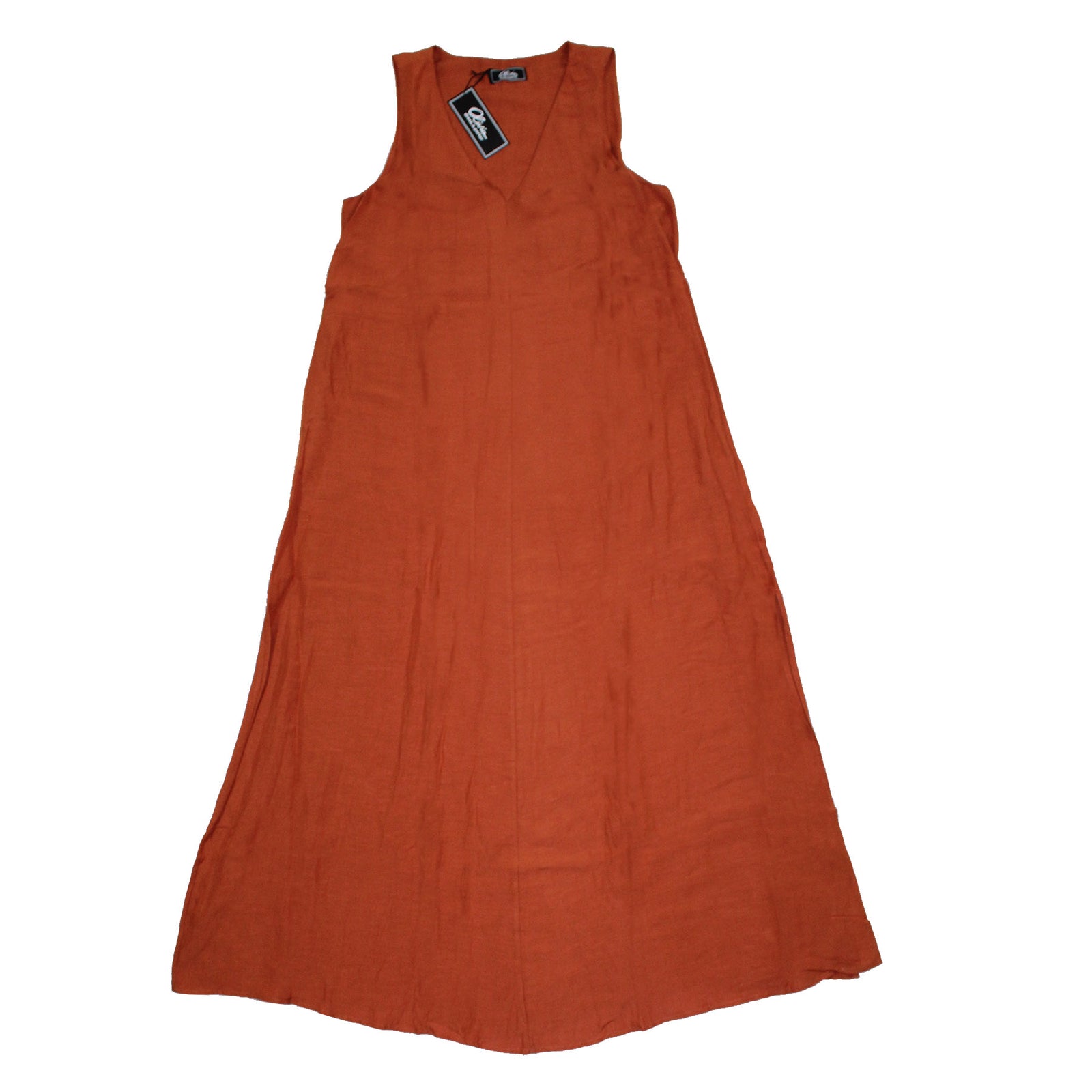 Olivia Long Dress Brown Linen Viscose