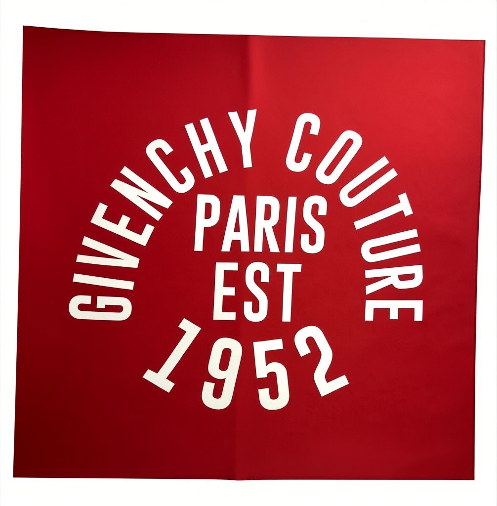 Givenchy Scarf Red Couture Design - Twill Silk Square Foulard SALE