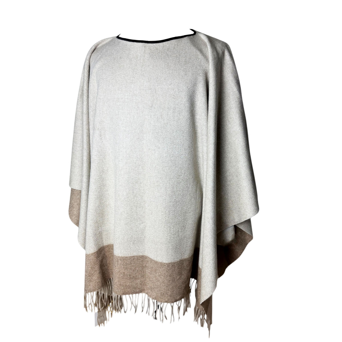 Agnona Cashmere Cape Beige Reversible