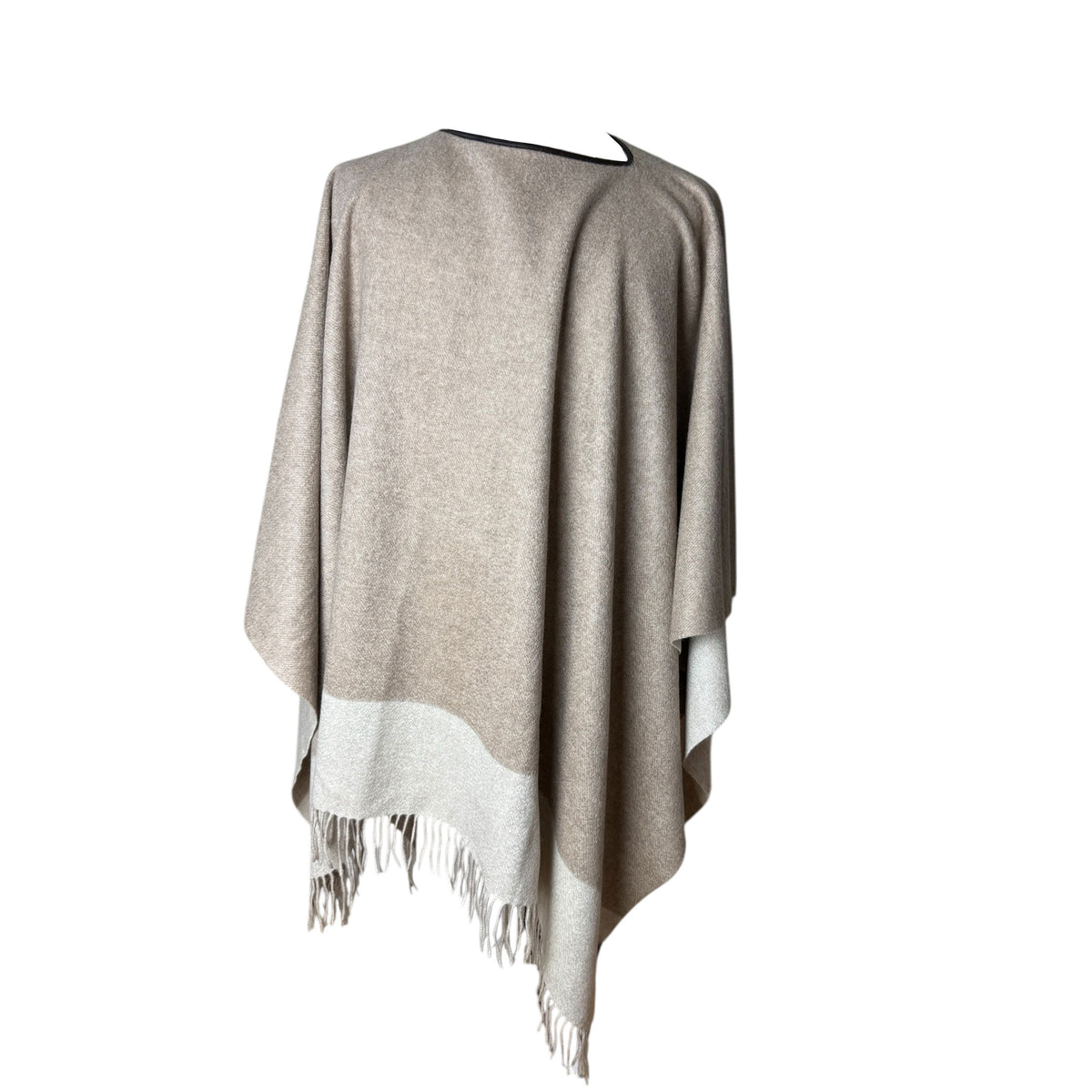 Agnona Cashmere Cape Beige Reversible