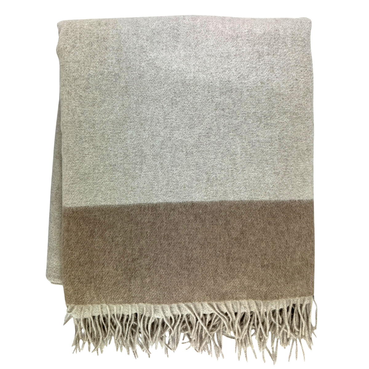 Agnona Throw Blanket Beige Gray - Alpaca Wool