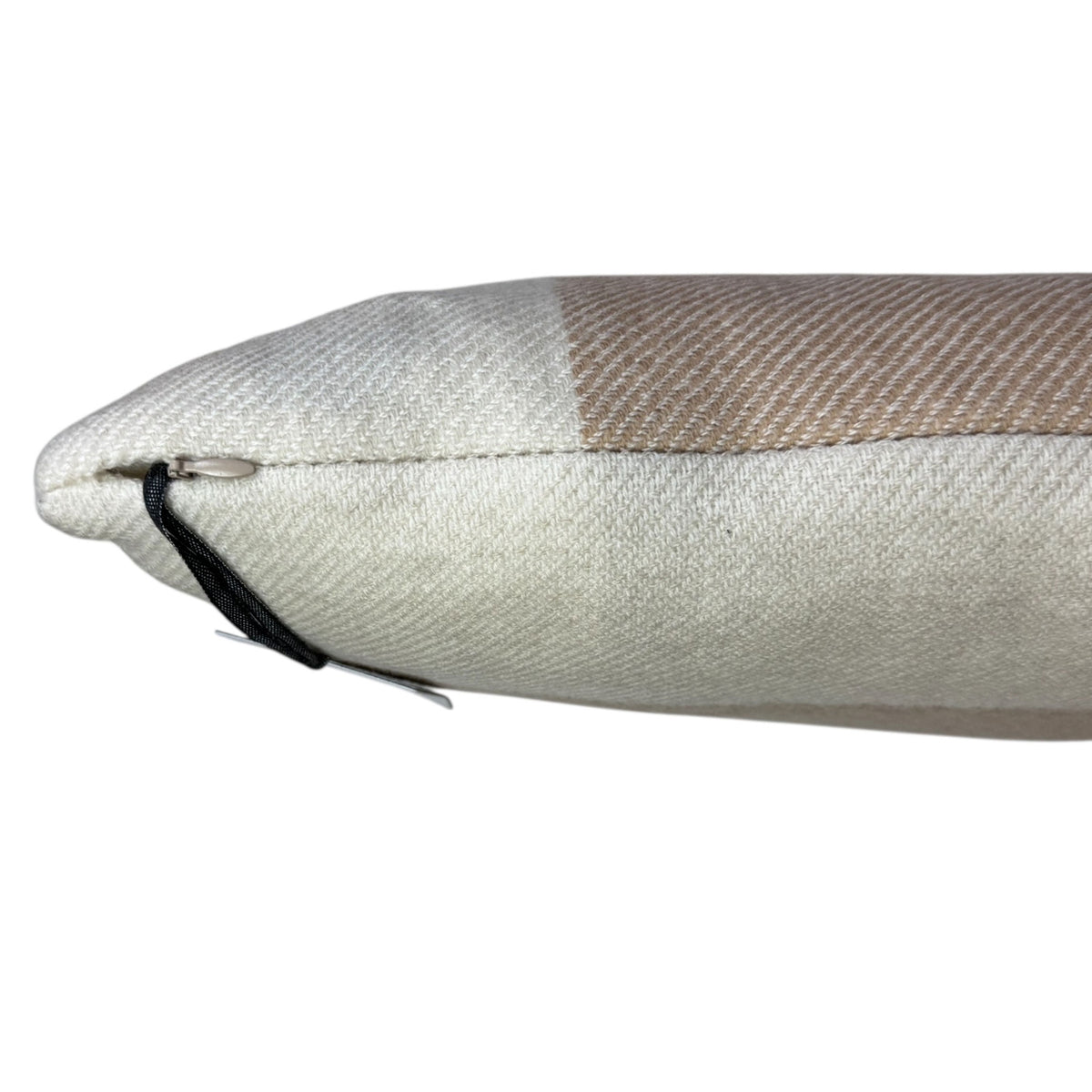 Agnona Wool Pillow Beige White Brown Stripe