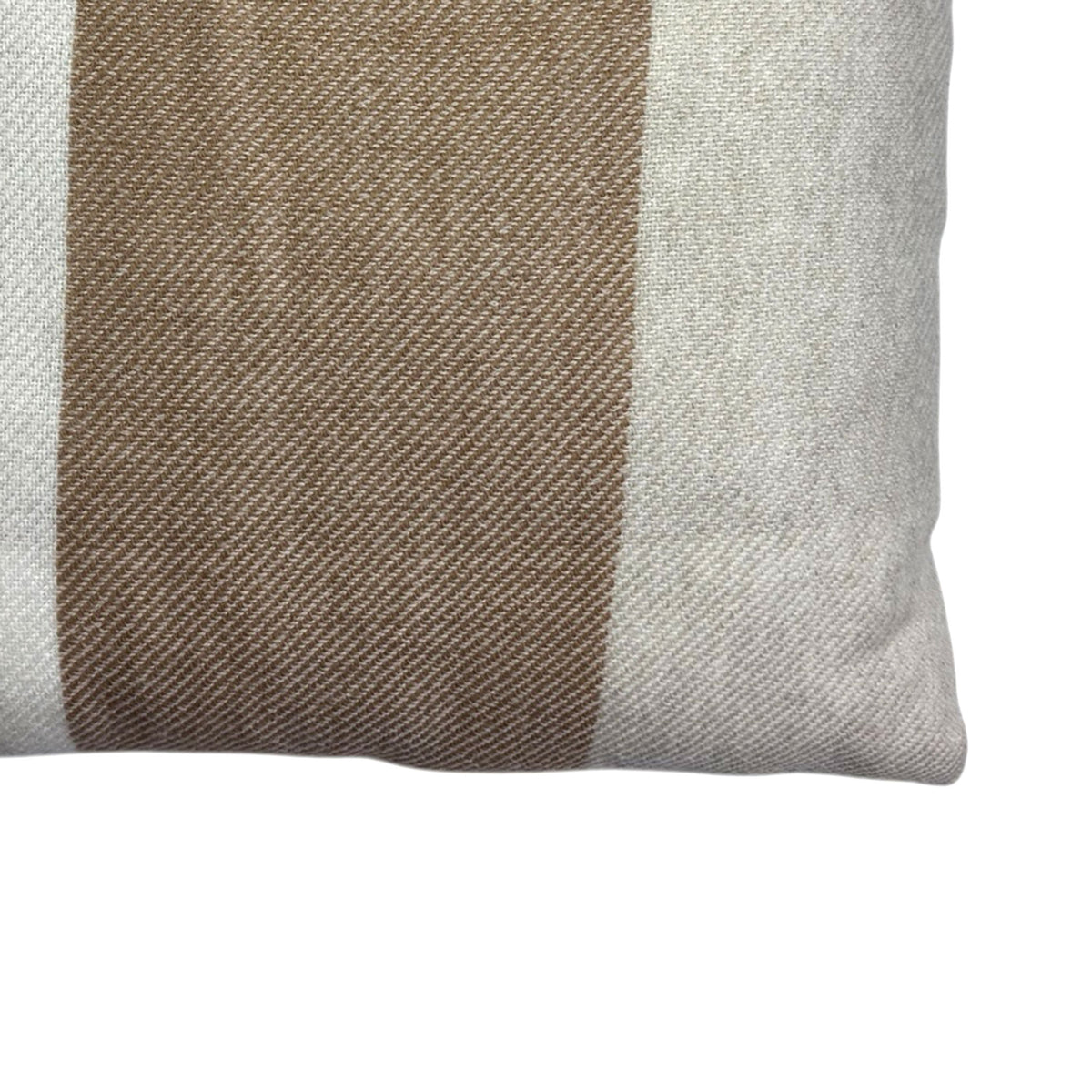 Agnona Wool Pillow Beige White Brown Stripe