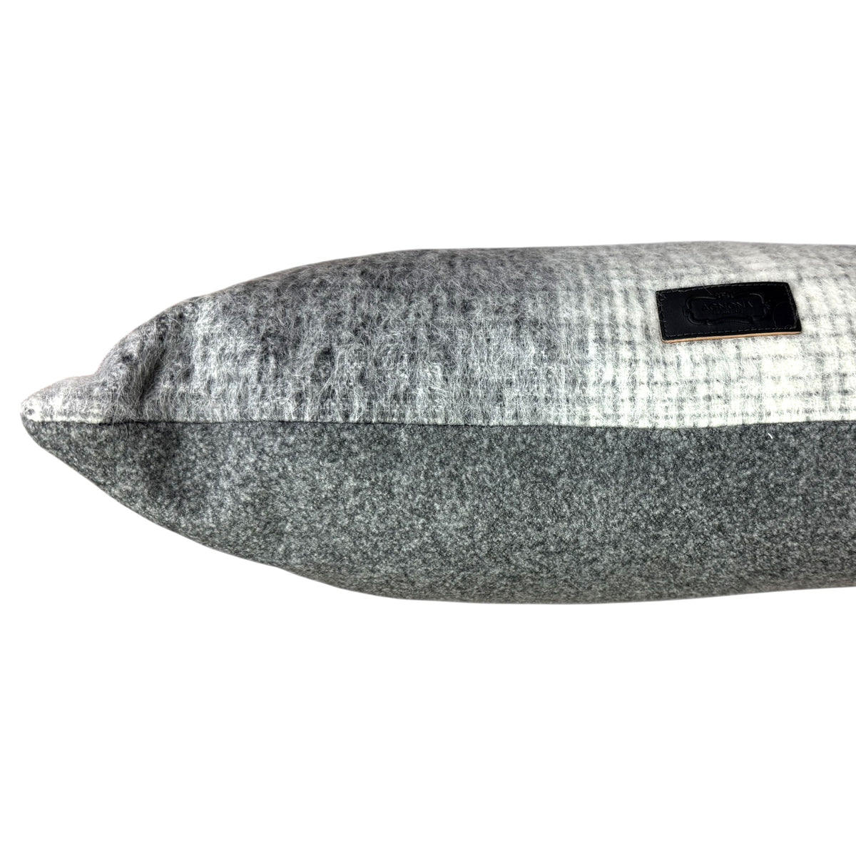 Agnona Pillow Gray Plaid - Alpaca Wool Silk - Large