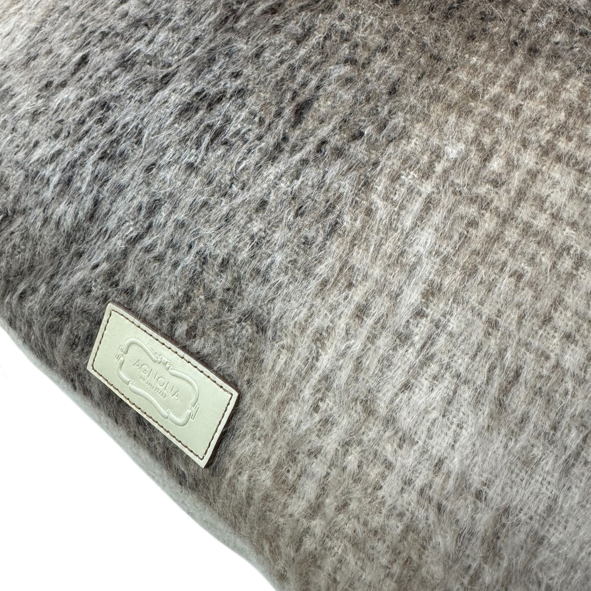 Agnona Pillow Camel Gray Plaid - Alpaca Woo
