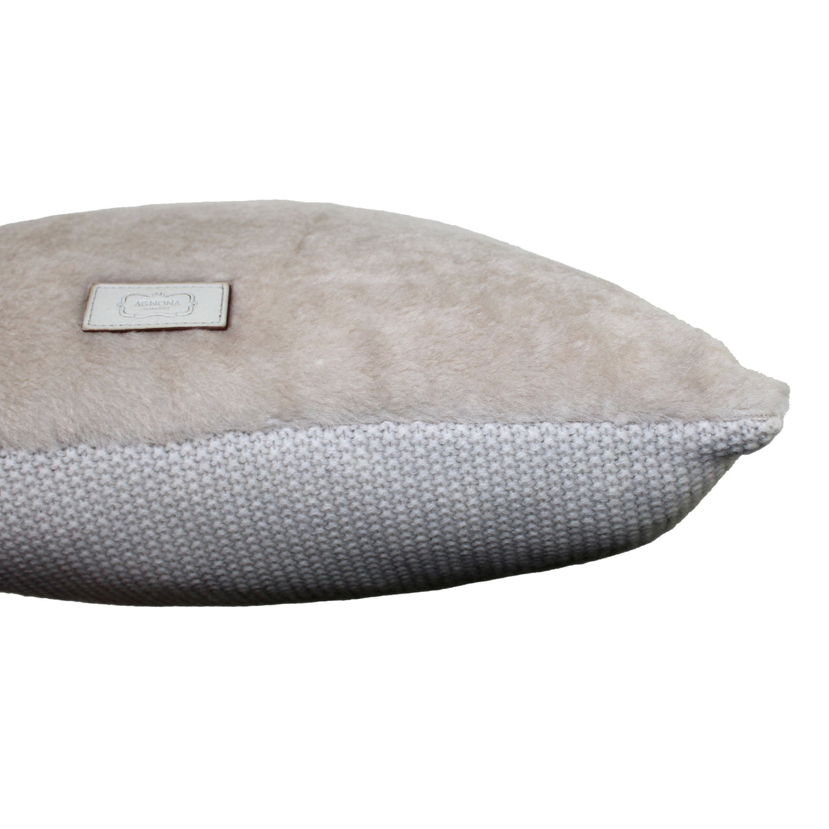 Agnona Pillow White Beige Sheepskin Wool Cashmere New