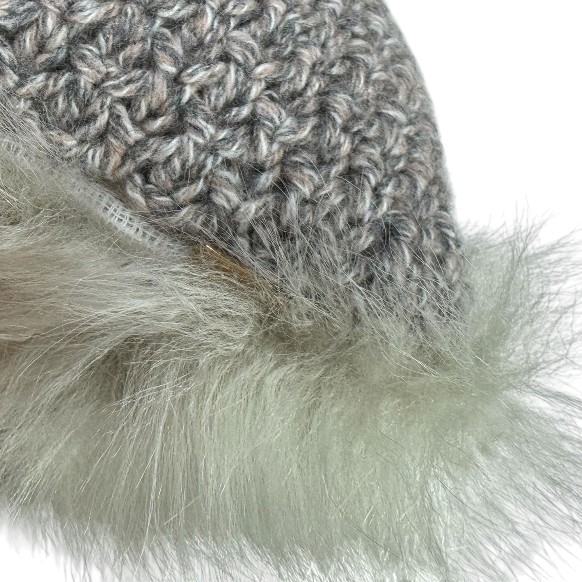 Agnona Pillow Gray White Cashmere Shearling