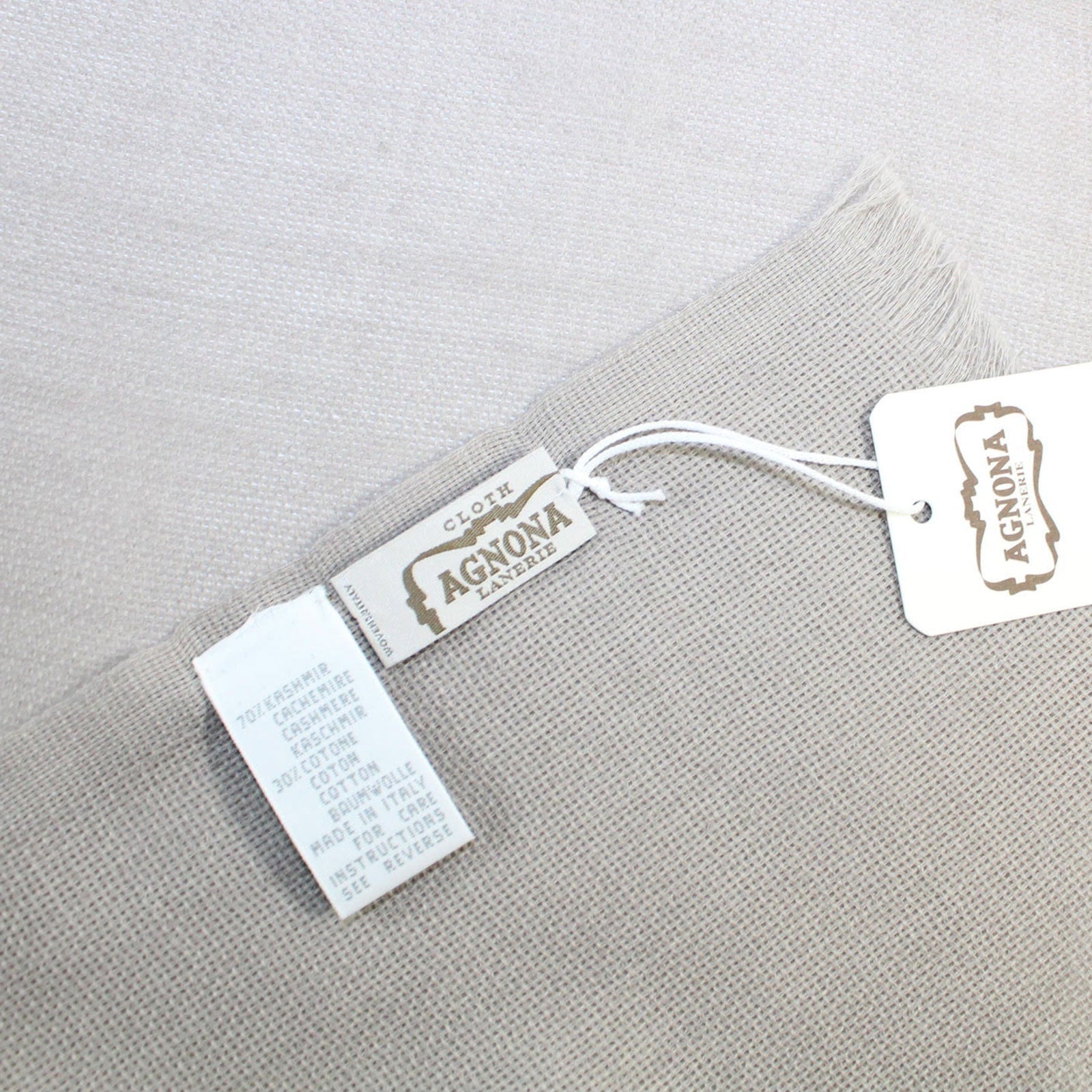 Agnona Scarf Taupe Solid - Cashmere Cotton Shawl