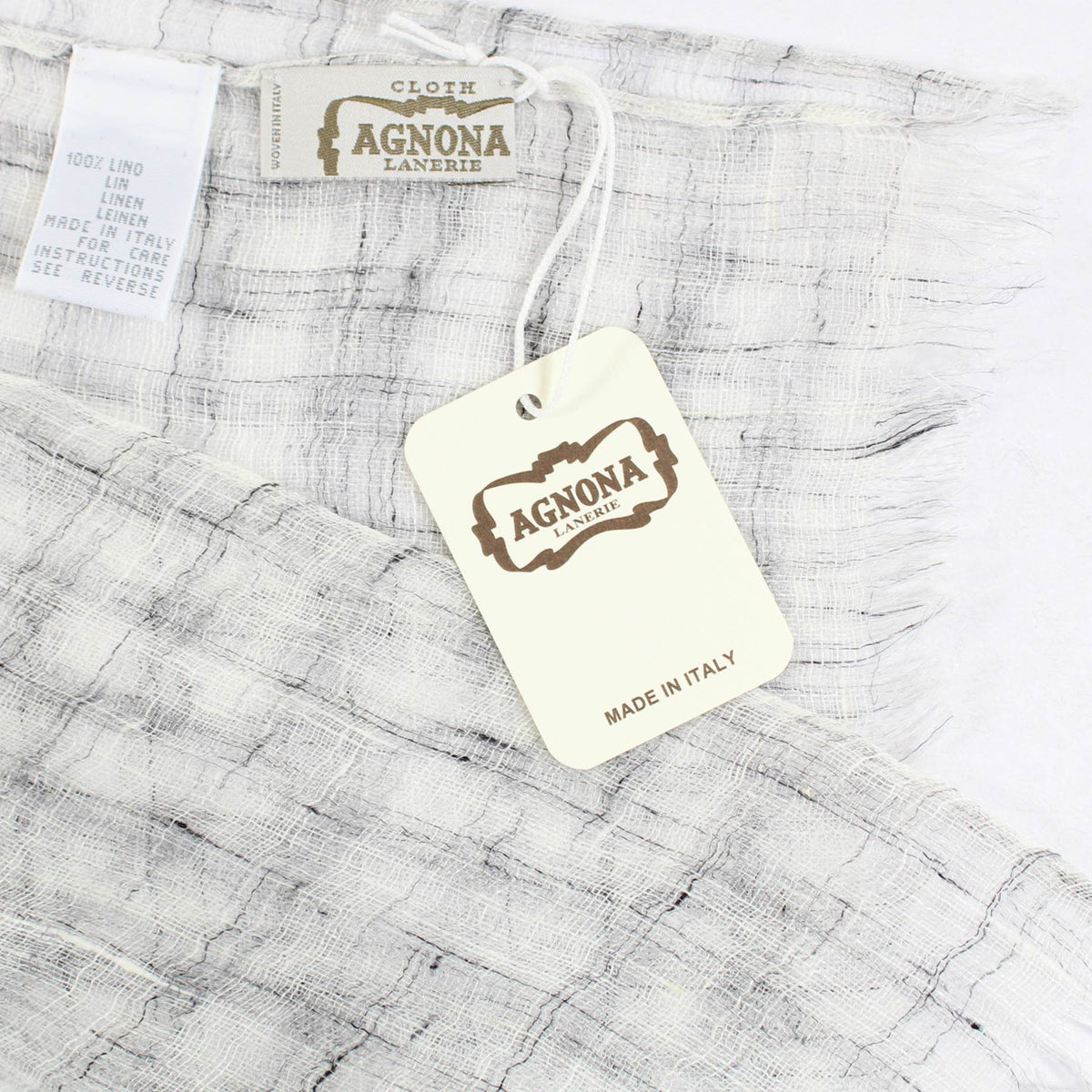 Agnona Scarf Gray Design - Luxury Linen Shawl