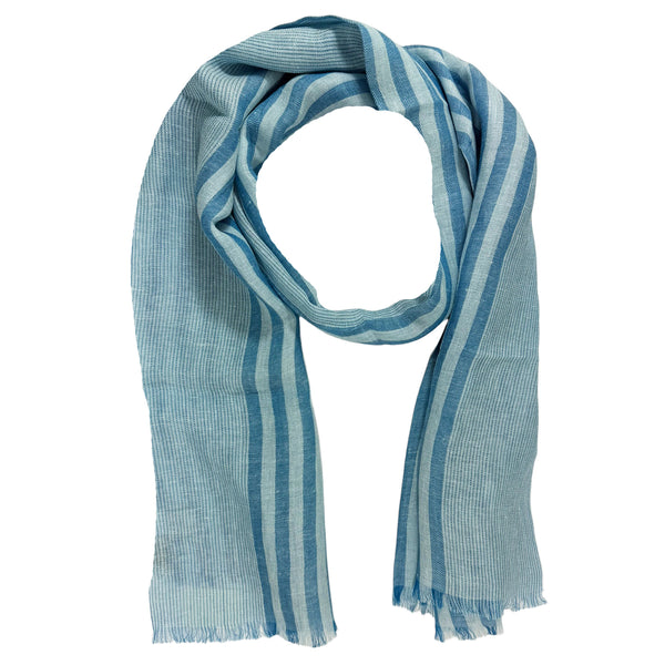 スカーフ AGNONA Scarves Beige Agnona Scarf Rust Orange Beige Stripes - Linen Cashmere Silk