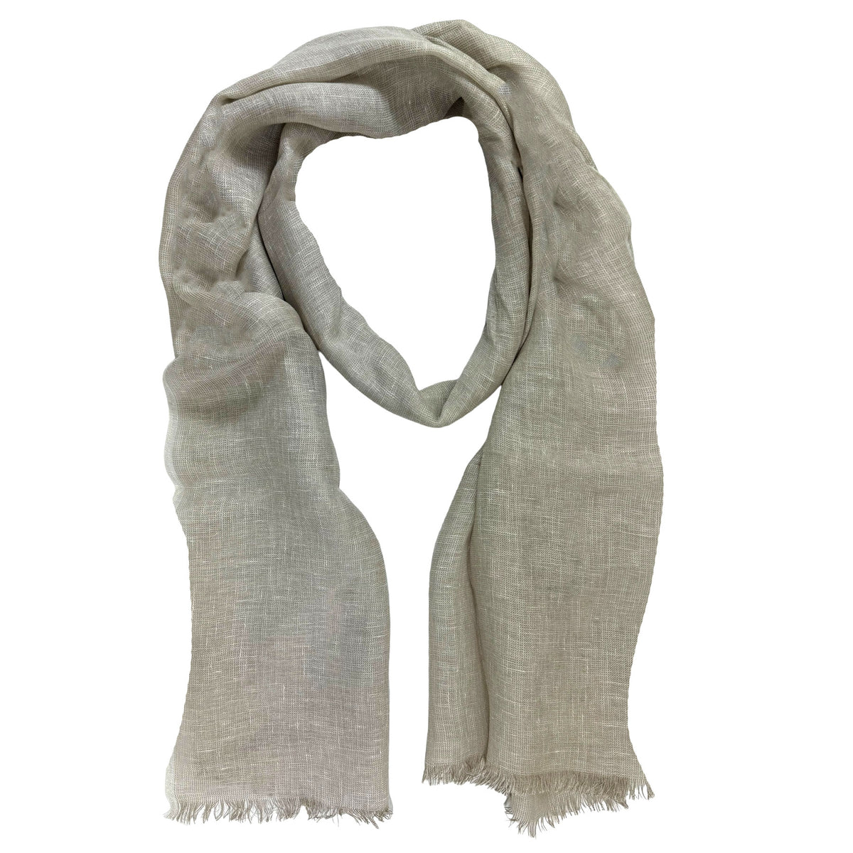 Agnona Scarf Beige Linen Silk - Luxury Women Shawl SALE