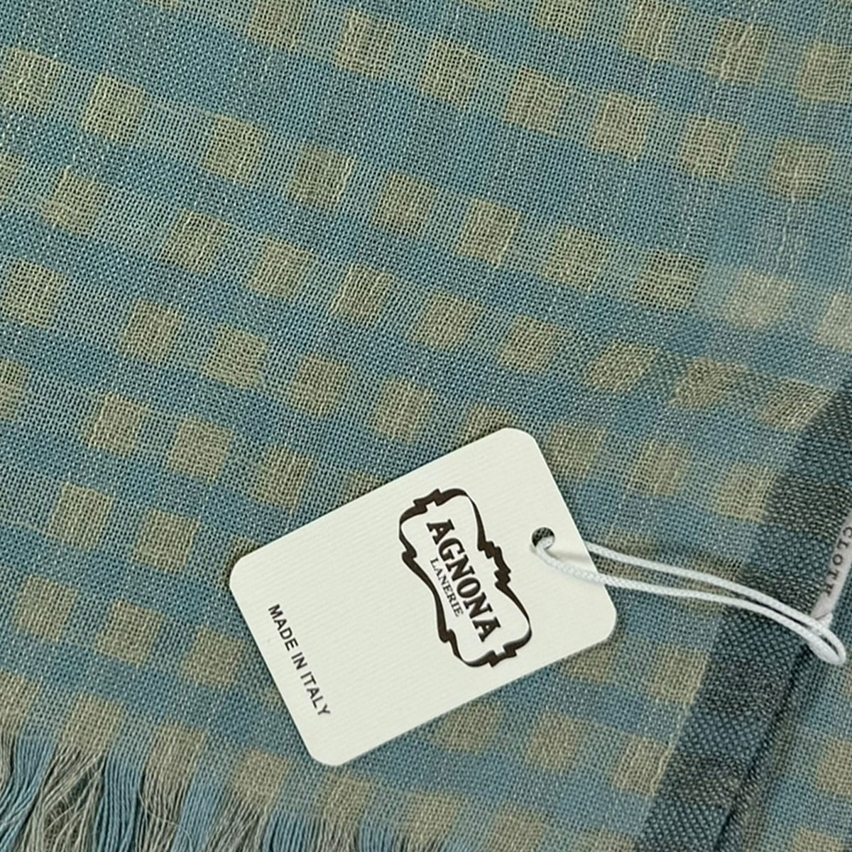 Agnona Scarf Seafoam Gray Check