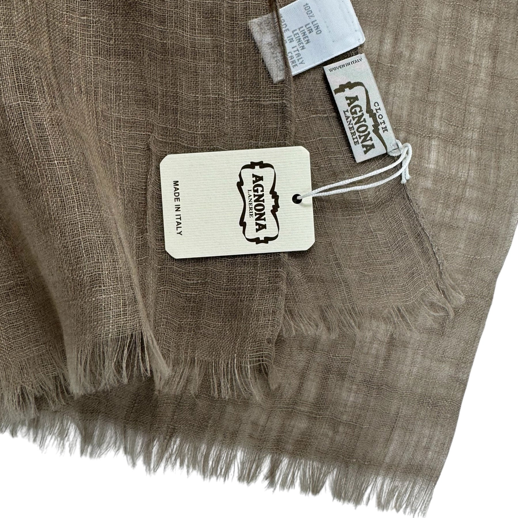 Agnona Scarf Latte Brown - Light Weight Linen Shawl SALE