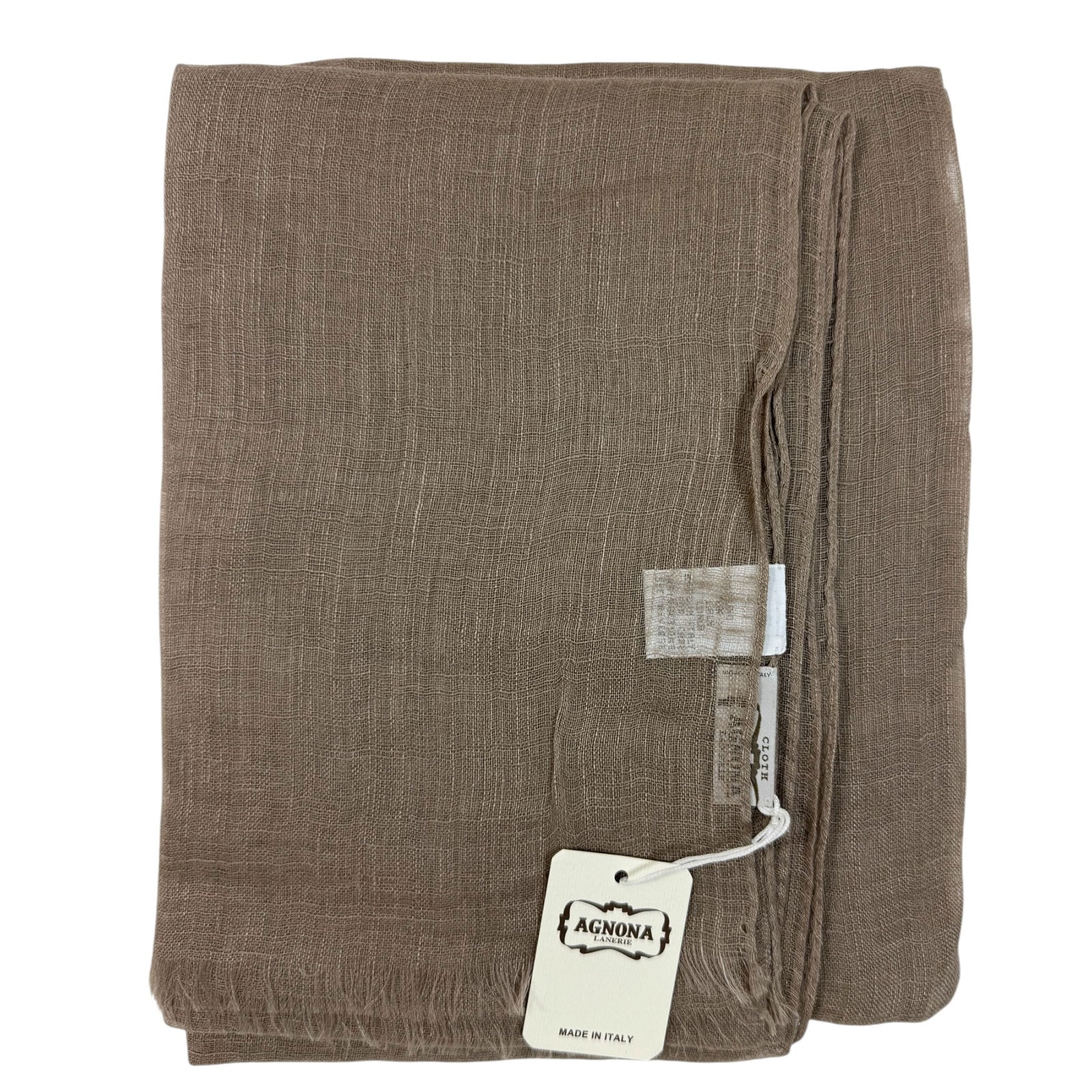 Agnona Scarf Latte Brown - Light Weight Linen Shawl SALE