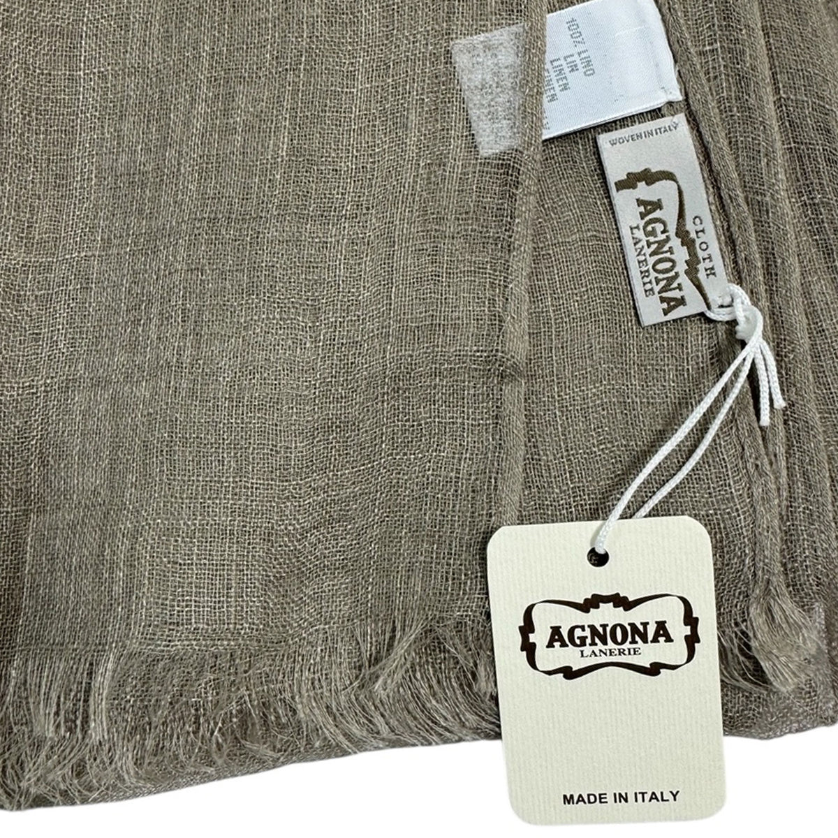 Agnona Scarf Taupe - Luxury Linen Designer Shawl SALE