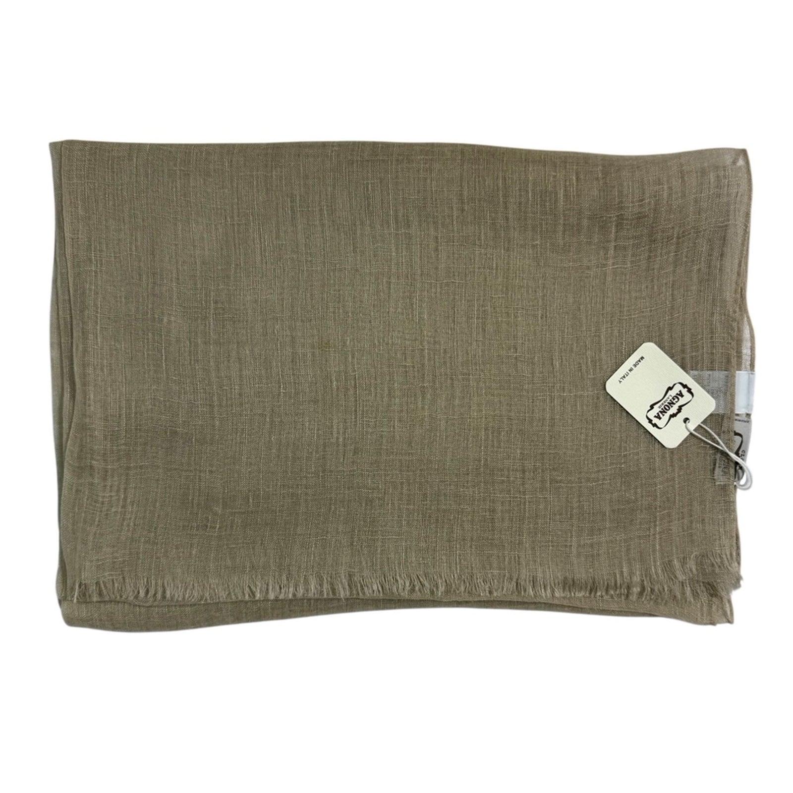 Agnona Scarf Taupe - Luxury Linen Designer Shawl SALE
