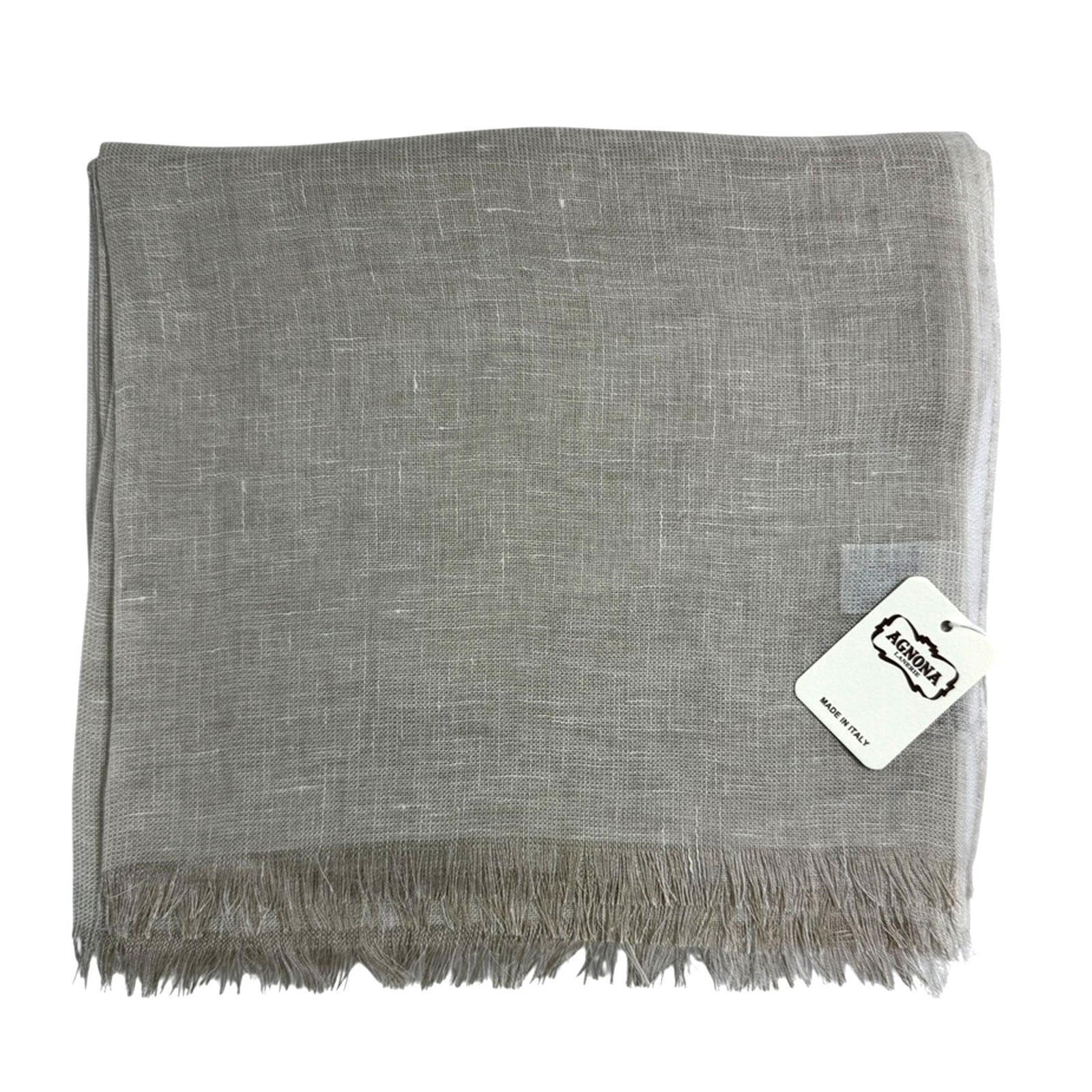 Agnona Scarf Gray - Luxury Linen Silk Designer Shawl SALE