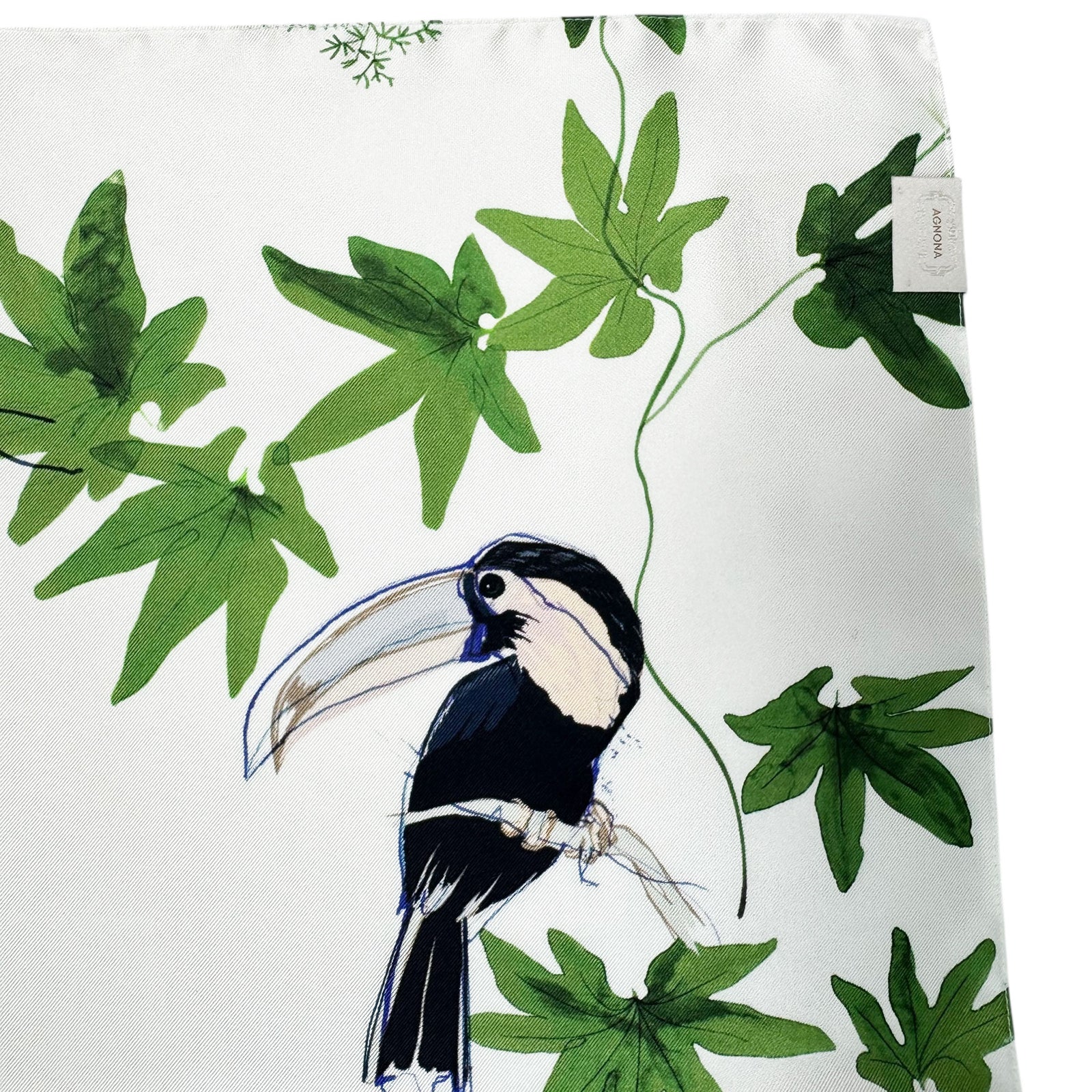 Agnona Small Silk Scarf Birds