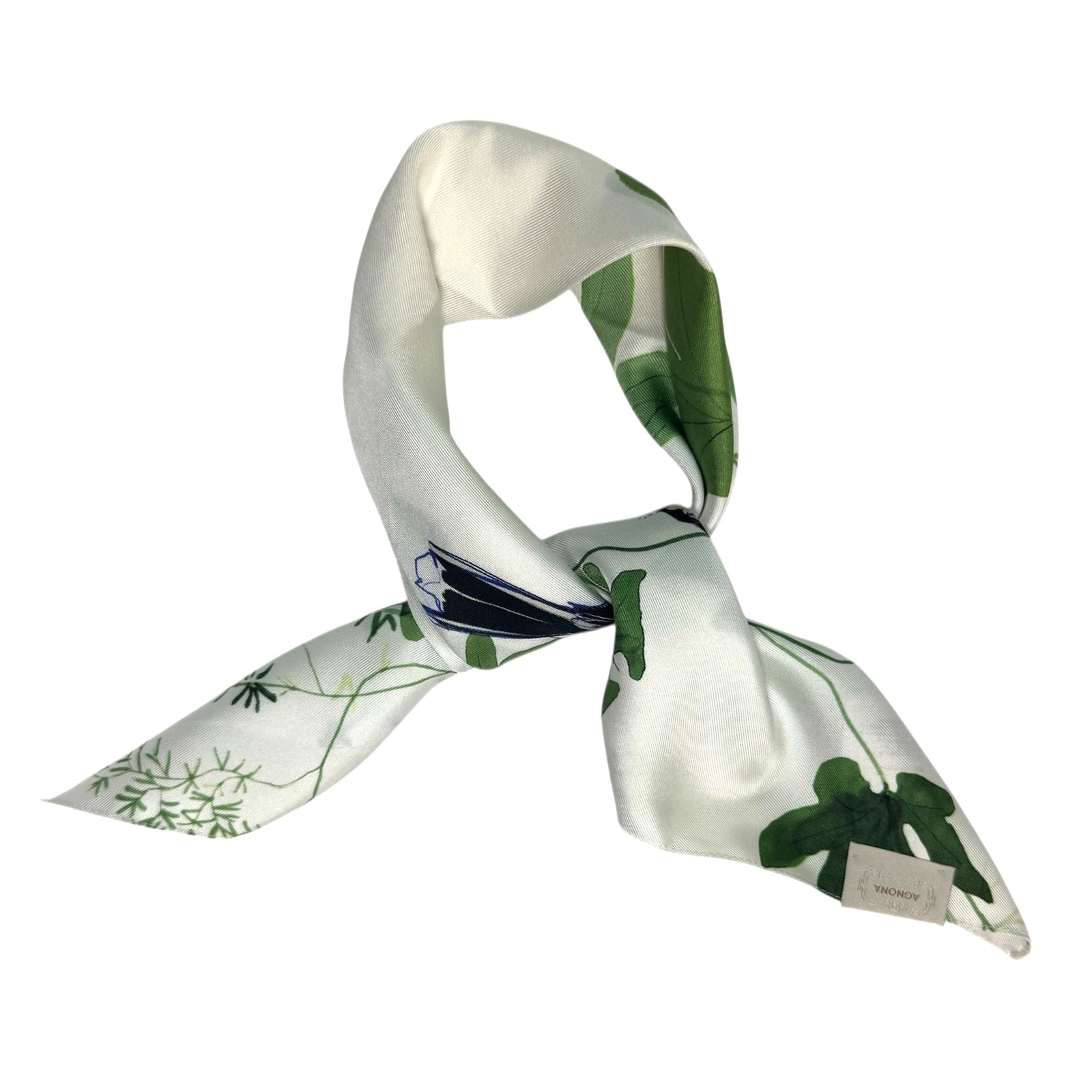 Agnona Small Silk Scarf Birds