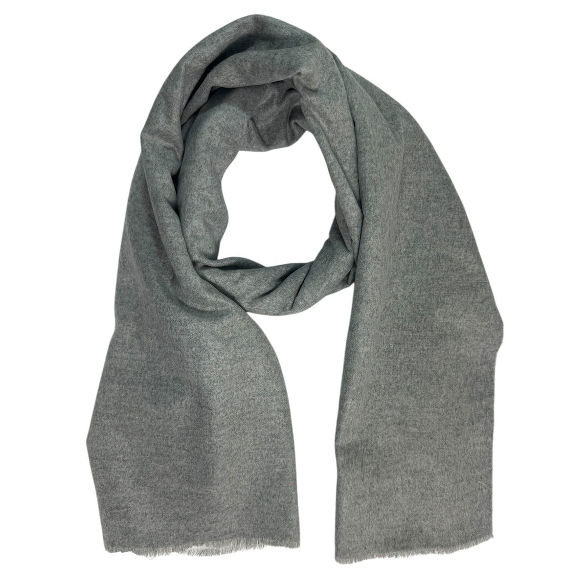 Agnona Scarf Gray White Solid - Luxury Silk Shawl