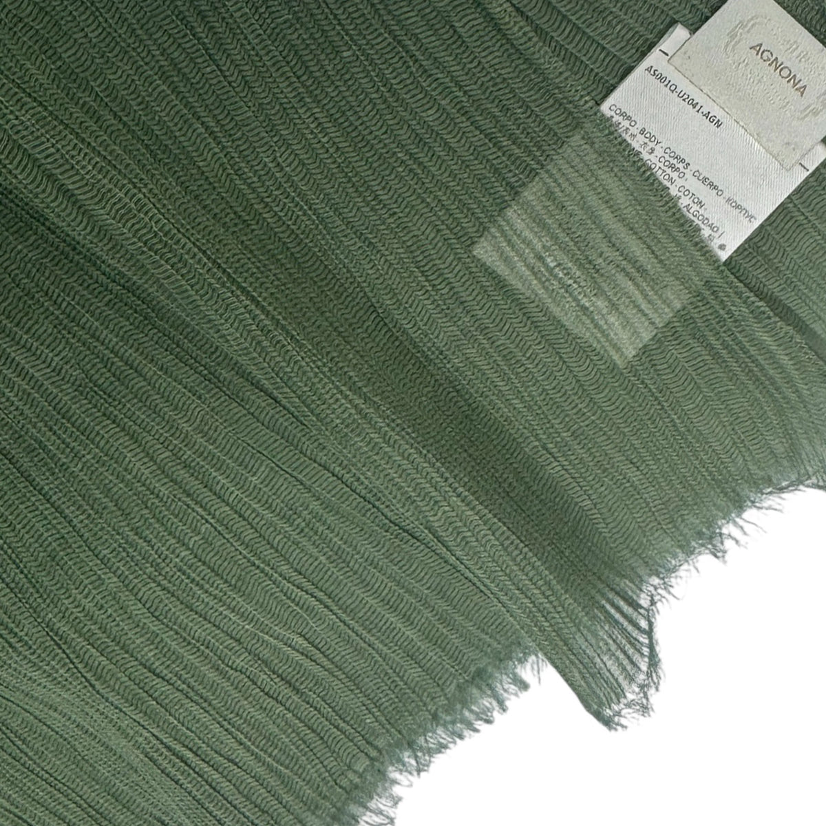 Agnona Scarf Pleated Design - Luxury Cotton Silk Shawl