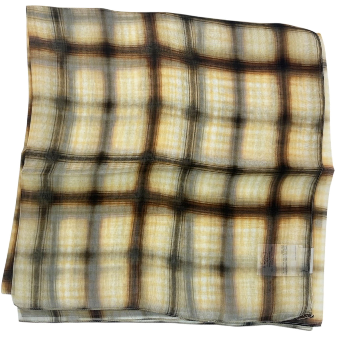 Agnona Scarf White Brown - Extra Large Square Silk Shawl