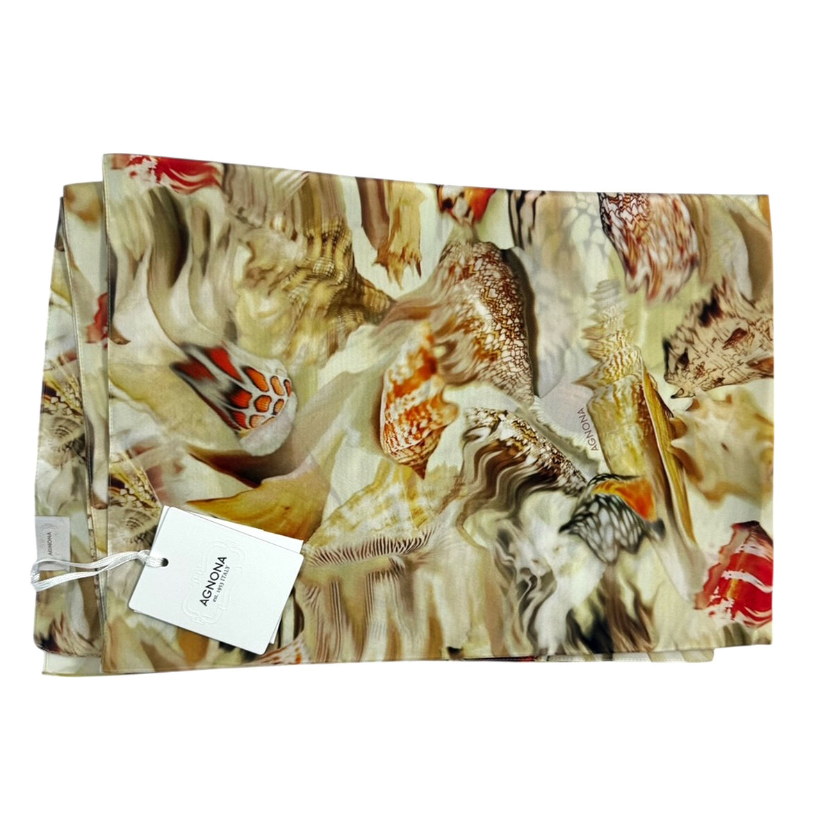 Agnona Scarf Shells Design - Light Weight Silk Woman Shawl