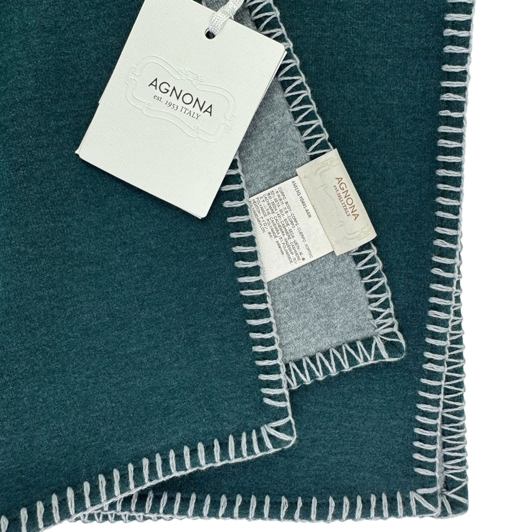 Agnona Cashmere Scarf Green - Medium-Heavy Weight Shawl