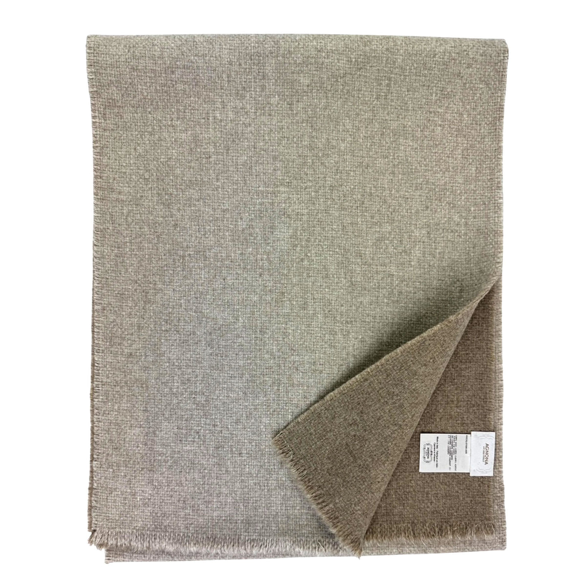 Agnona Scarf Beige Gray - Luxury Medium-Heavy Weight Cashmere Shawl