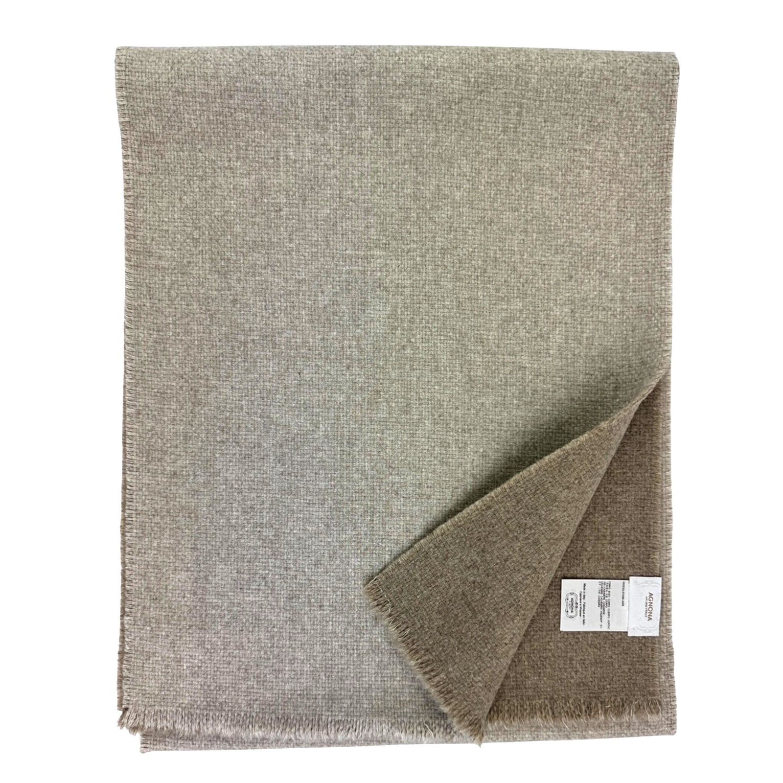 Agnona Scarf Beige Gray - Luxury Medium-Heavy Weight Cashmere Shawl