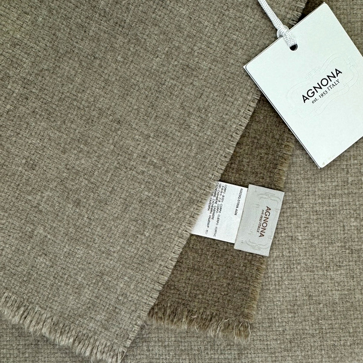 Agnona Scarf Beige Gray - Luxury Medium-Heavy Weight Cashmere Shawl
