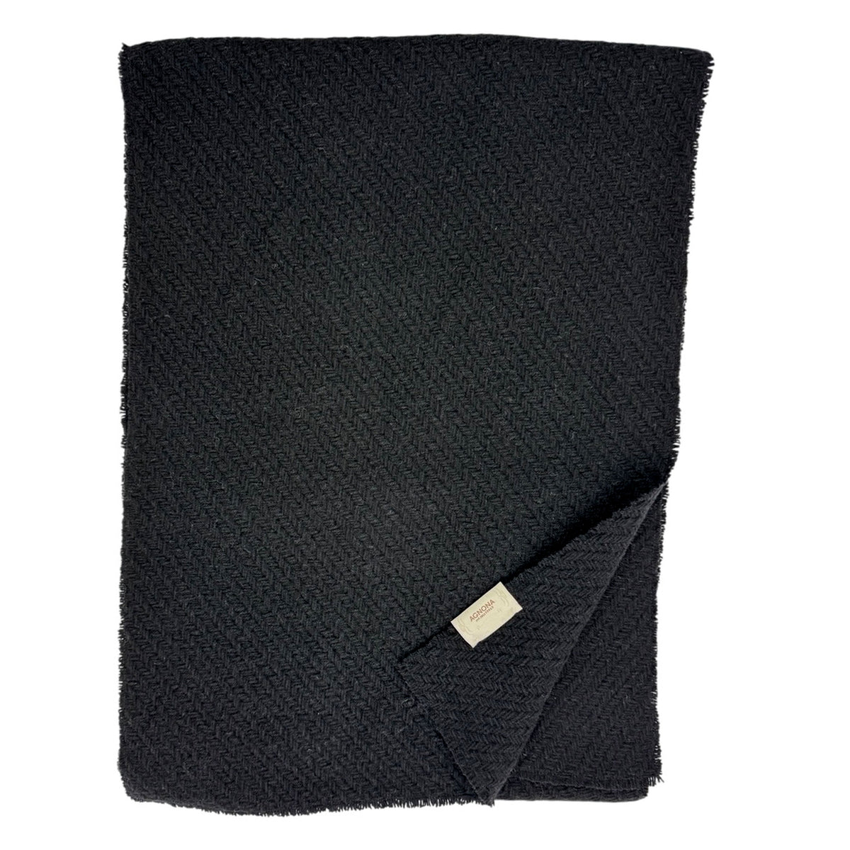 Agnona Scarf Black Weave - Medium Weight Cashmere Shawl