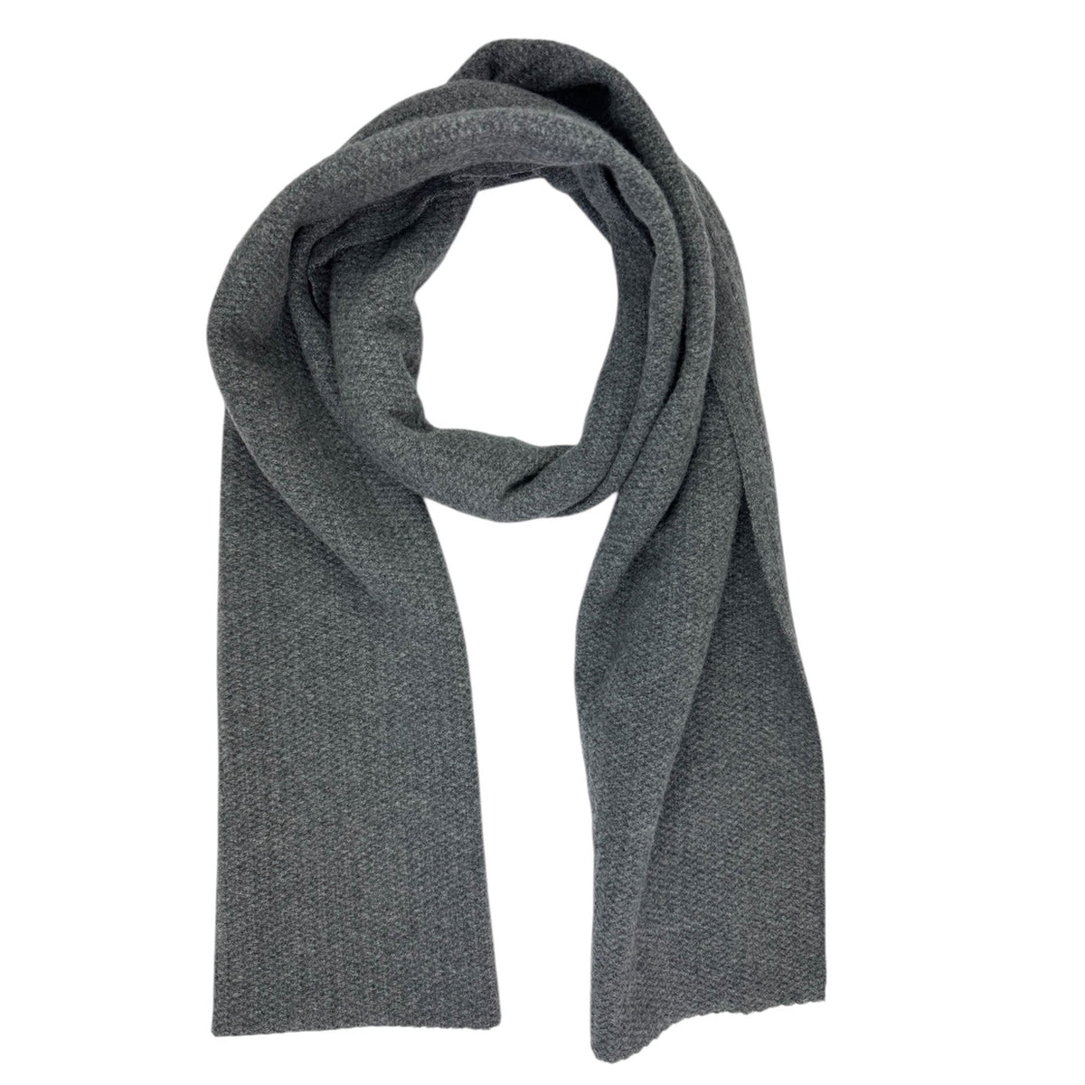 Agnona Scarf Charcoal Gray Weave - Medium Weight Cashmere Shawl