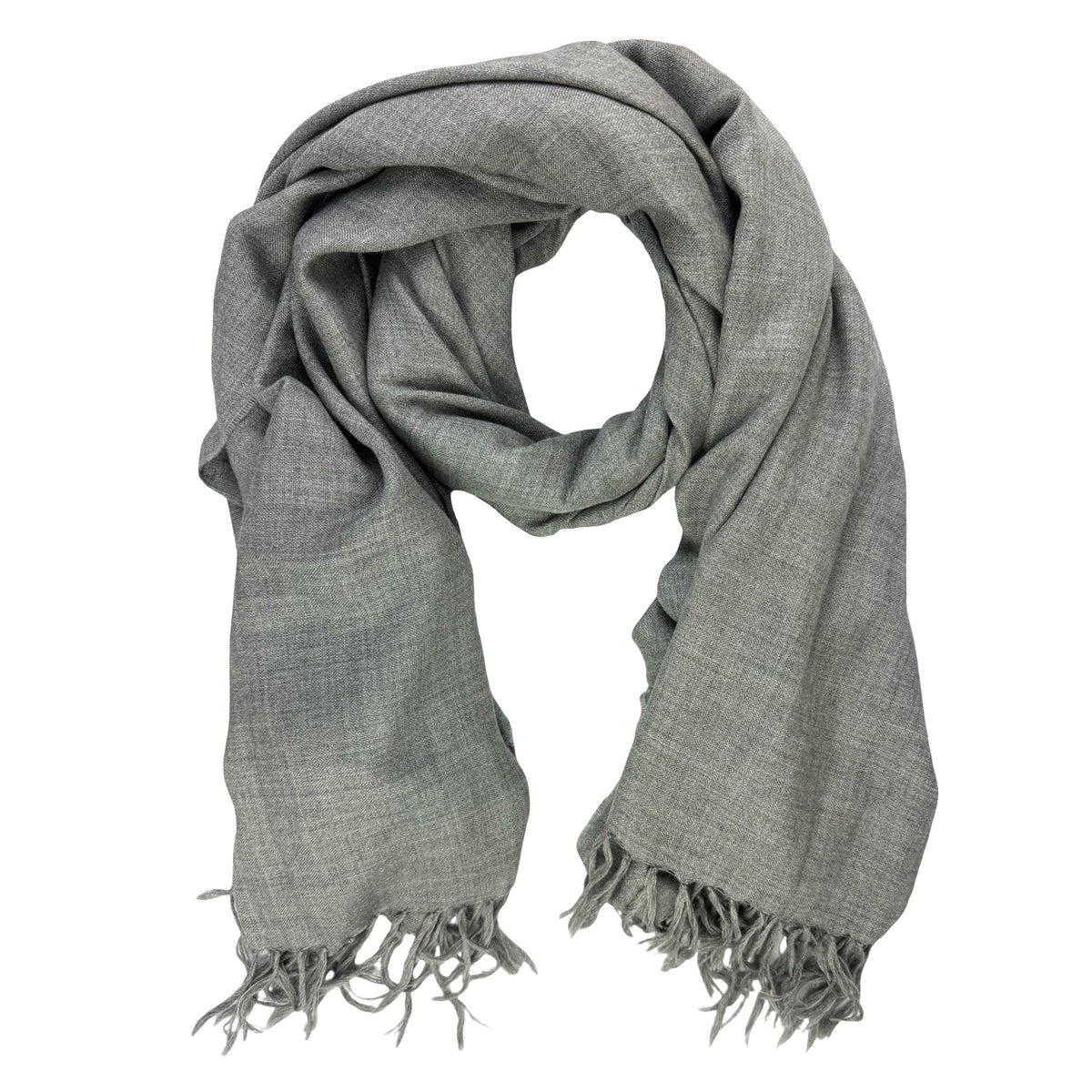 Agnona Scarf Gray Fringe - Extra Large Cashmere Shawl
