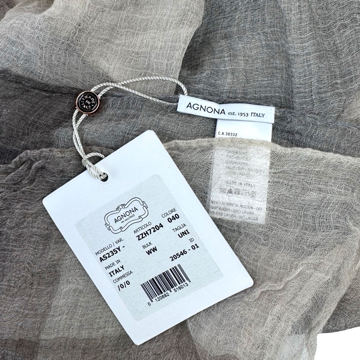 Agnona Scarf Taupe Gray Beige - Luxury Delicate Cashmere Shawl