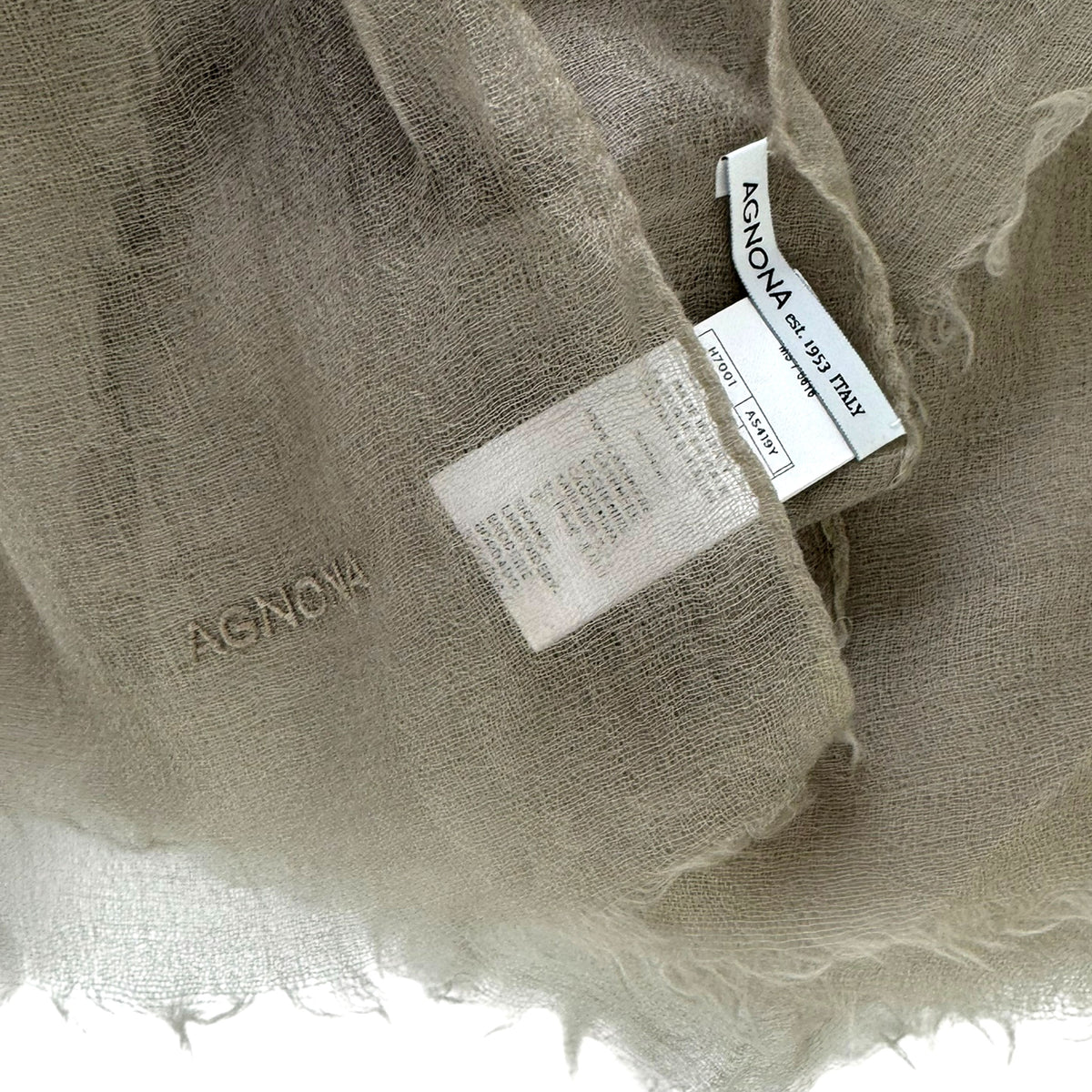 Agnona Scarf Taupe - Extra Large Delicate Cashmere Shawl