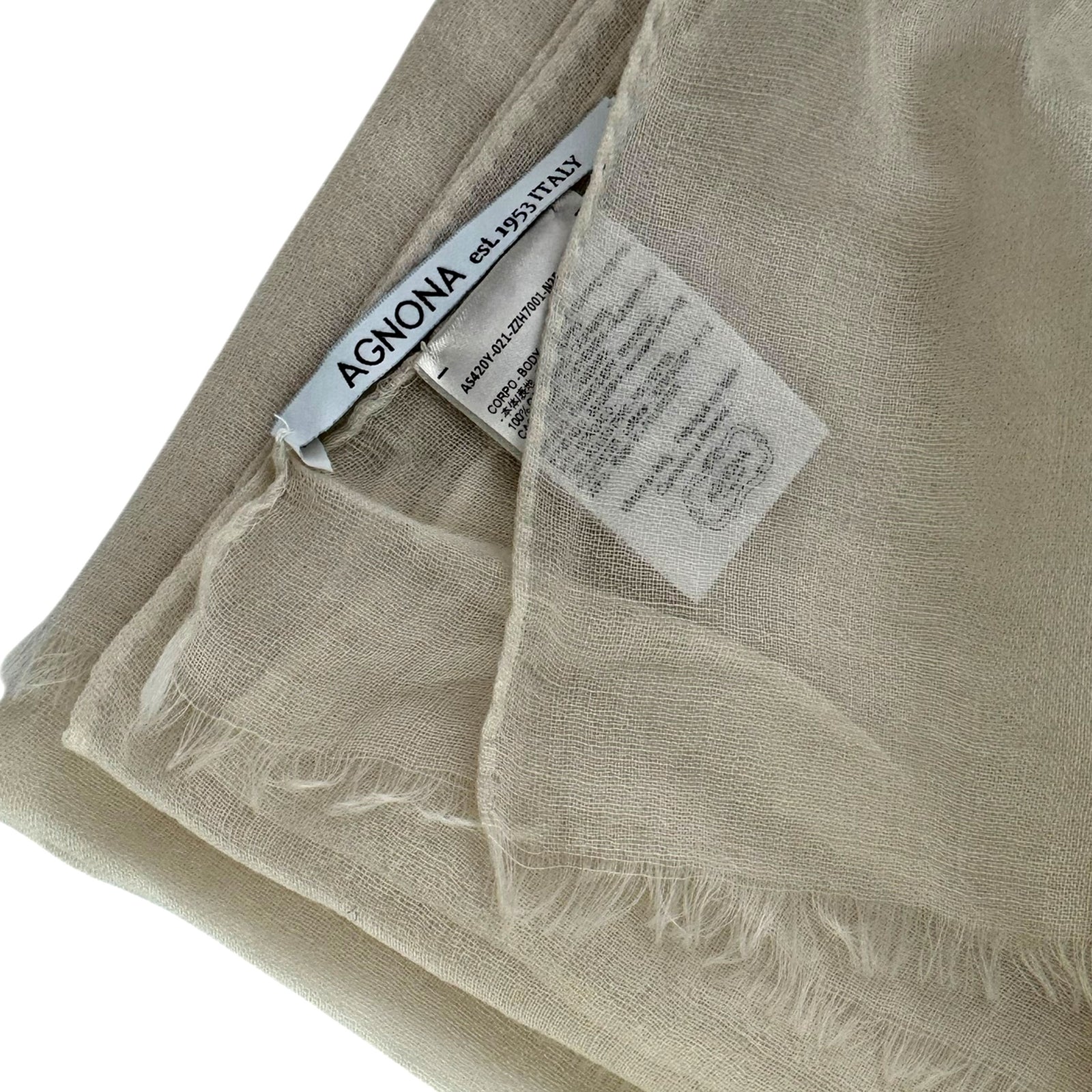 Agnona Scarf Beige - Luxury Delicate Cashmere Shawl