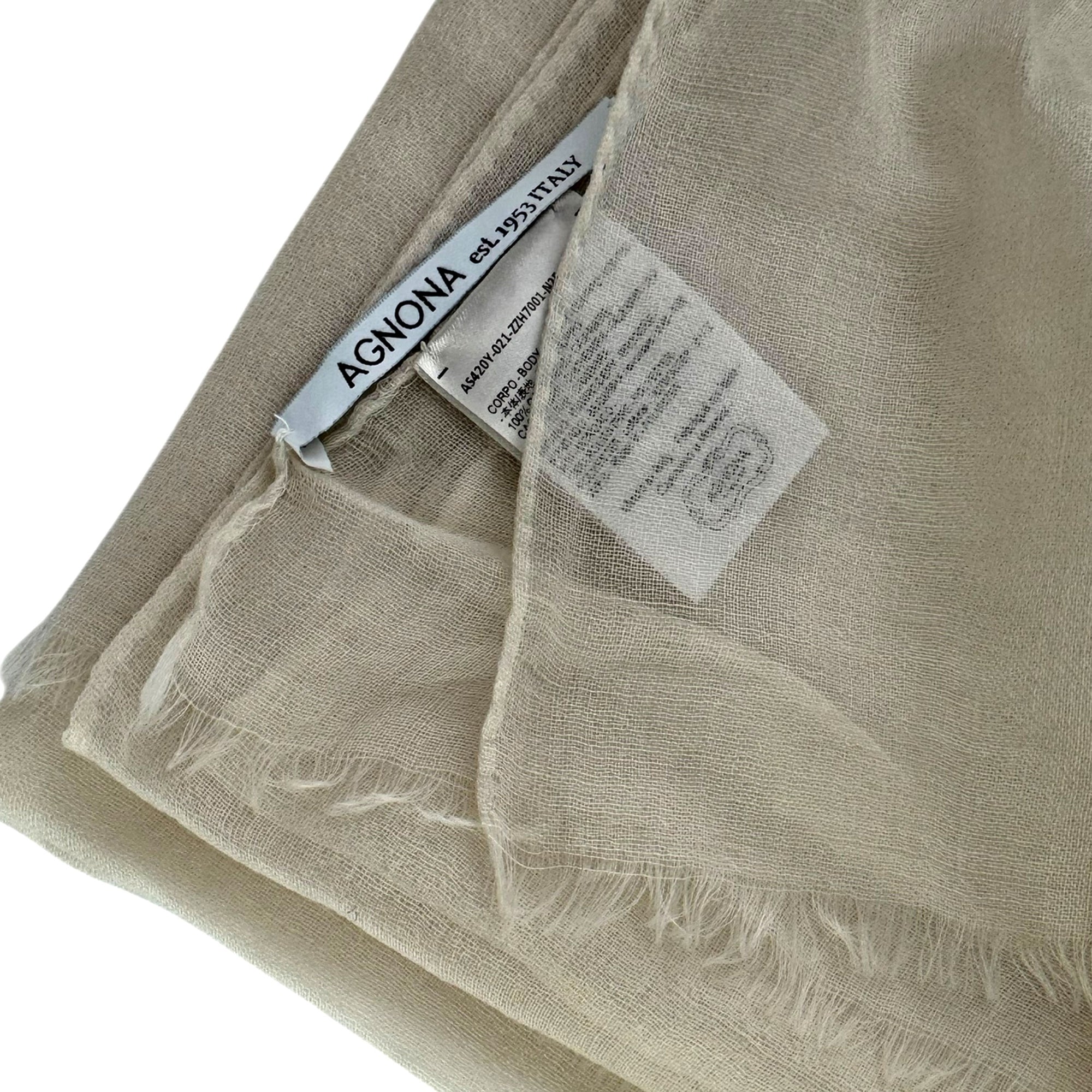 Agnona Scarf Beige - Luxury Delicate Cashmere Shawl
