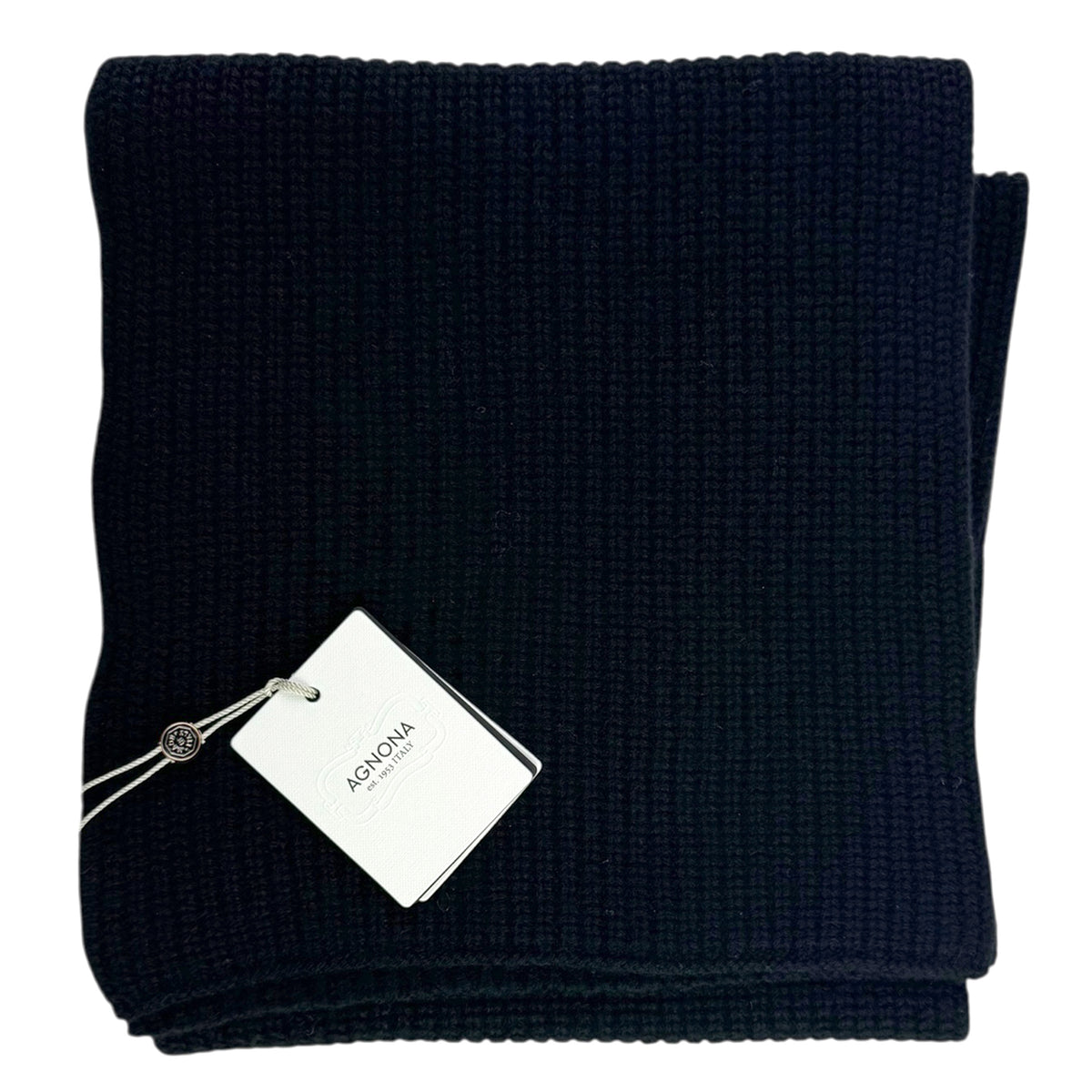 Agnona Cashmere Scarf Black - Luxury Medium Weight Shawl