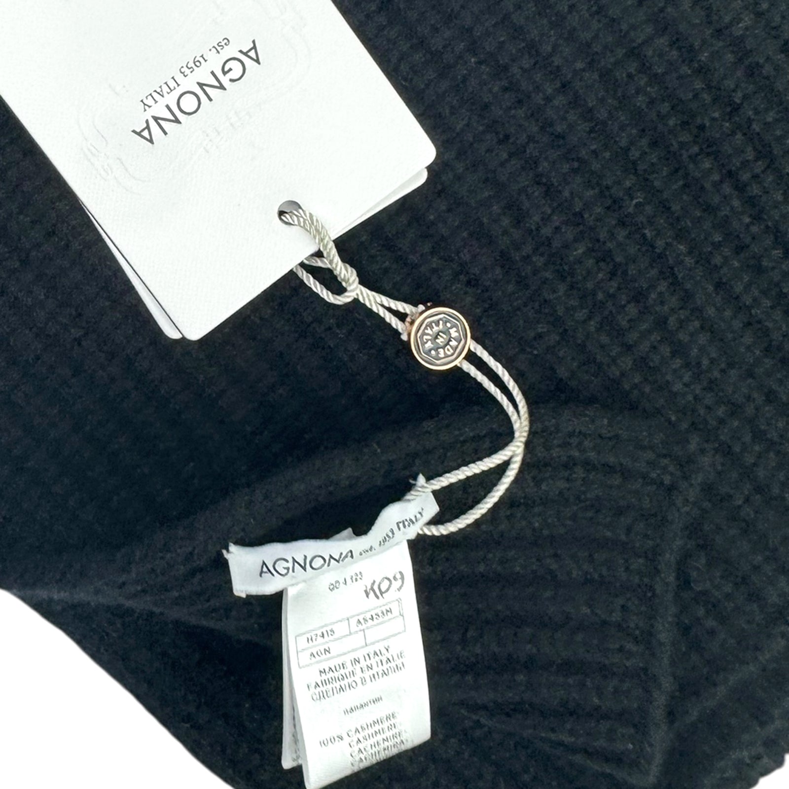 Agnona Cashmere Scarf Black - Luxury Medium Weight Shawl