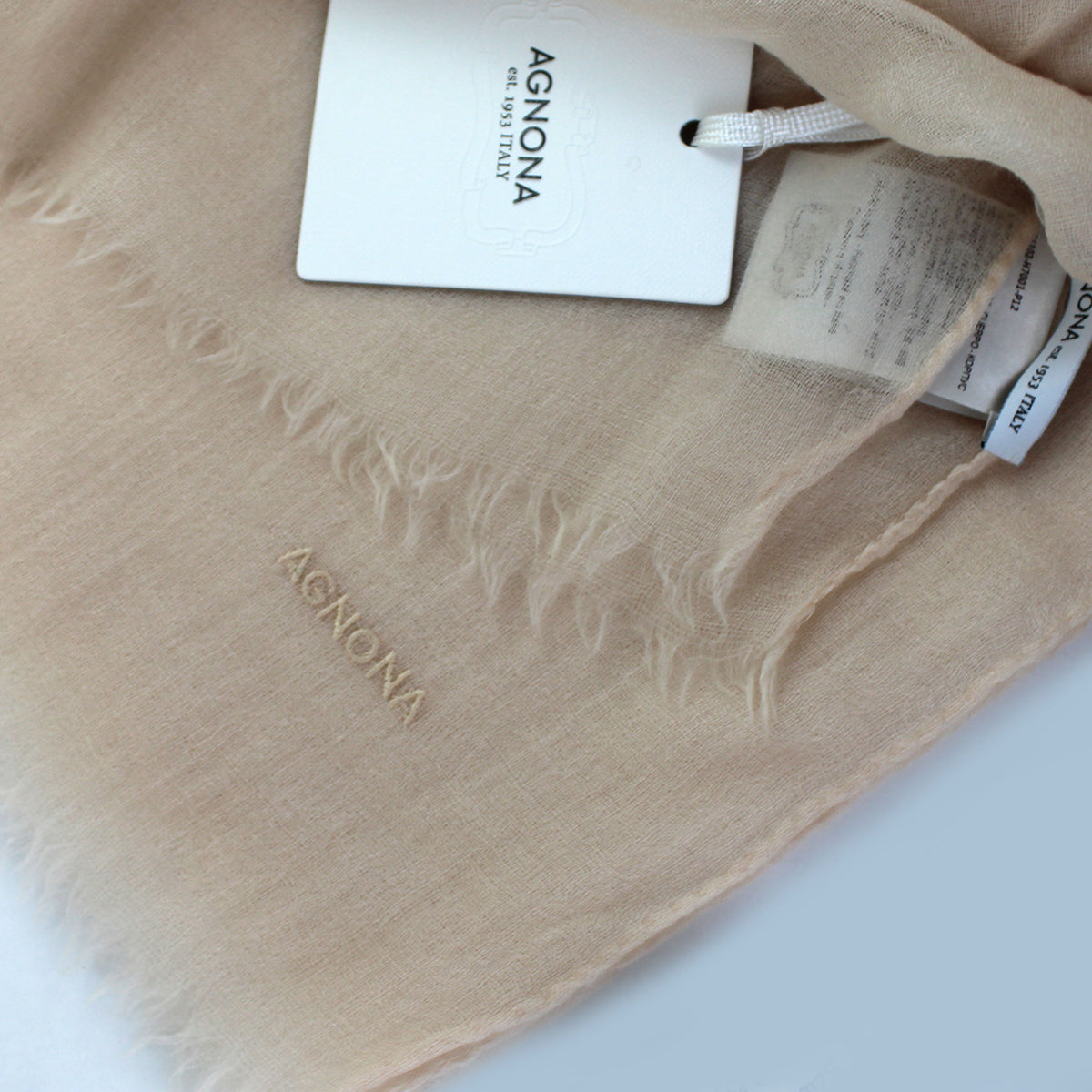 Agnona Scarf Beige Faded-Rose - Extra Large Delicate Cashmere Shawl