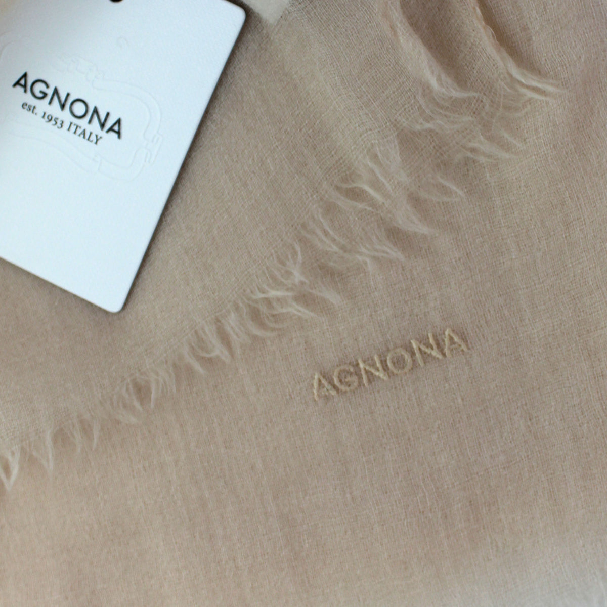 Agnona Scarf Beige Faded-Rose - Extra Large Delicate Cashmere Shawl