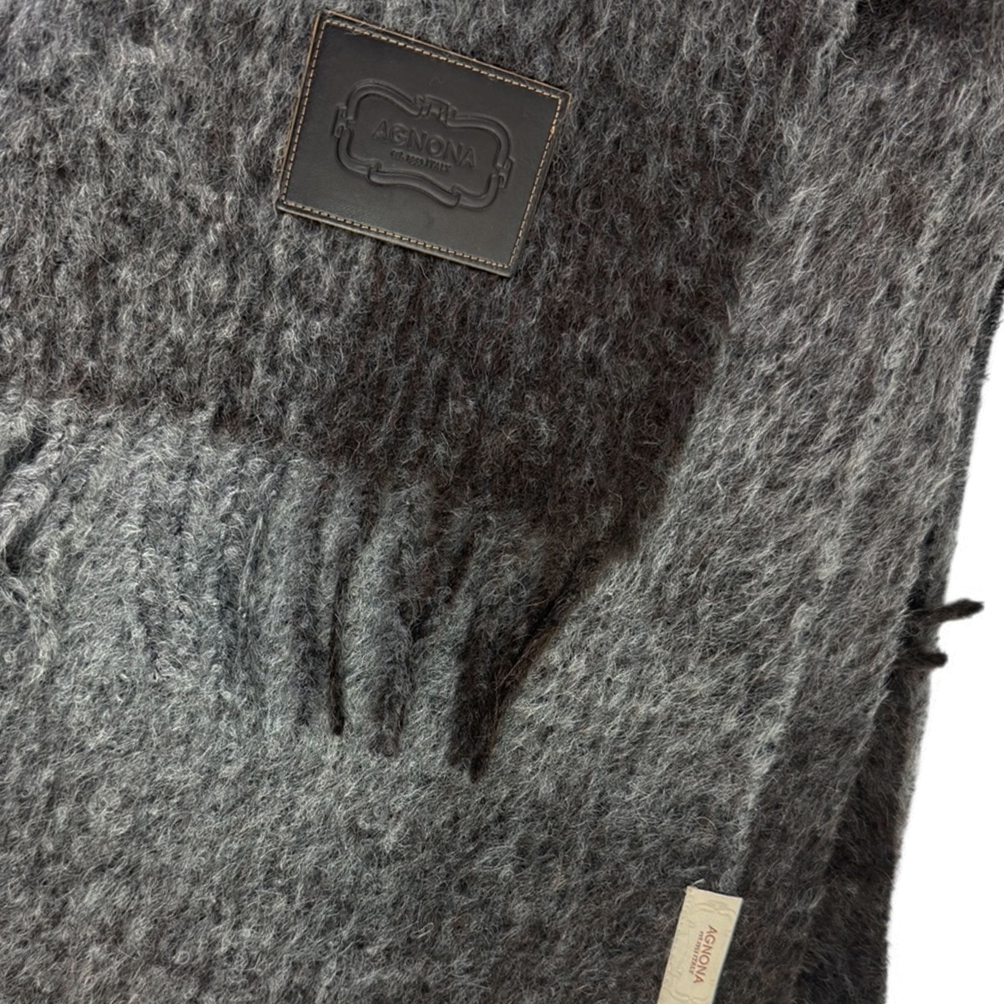 Agnona Throw Blanket Dark Gray Black