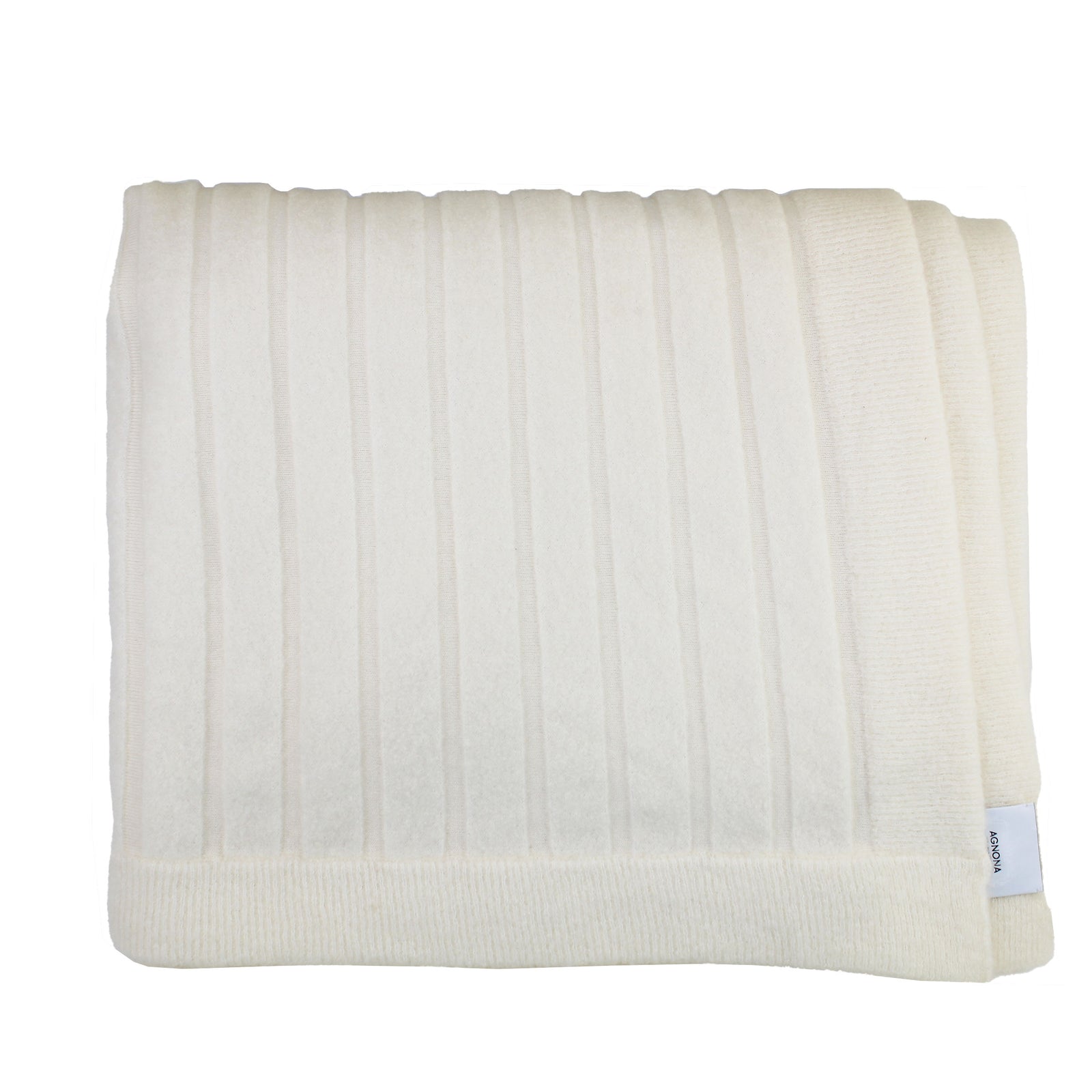 Agnona Cashmere Throw Blanket White - Ultra Soft Cashmere